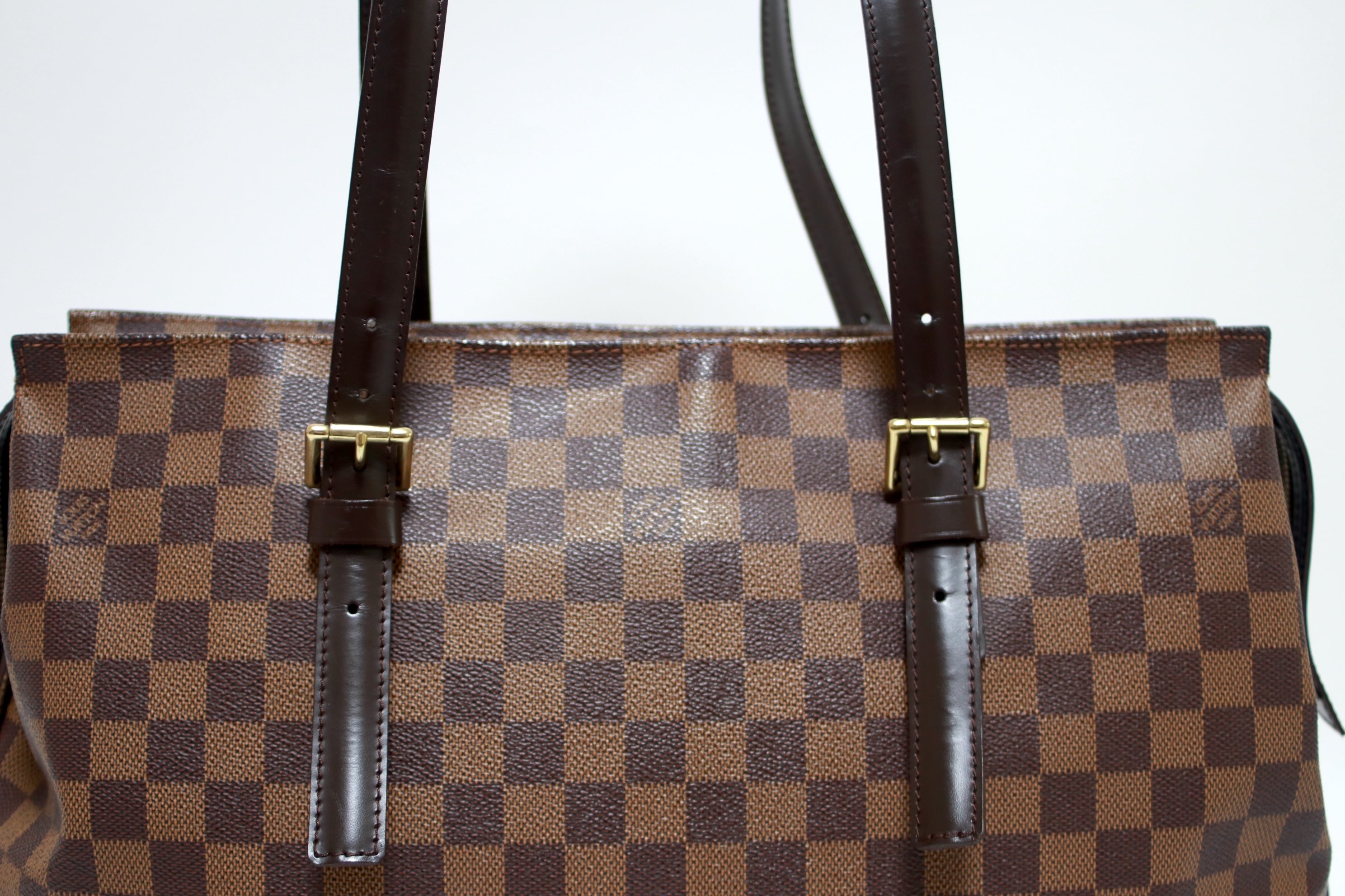 Louis Vuitton Chelsea Damier Ebene Shoulder Tote Bag Used