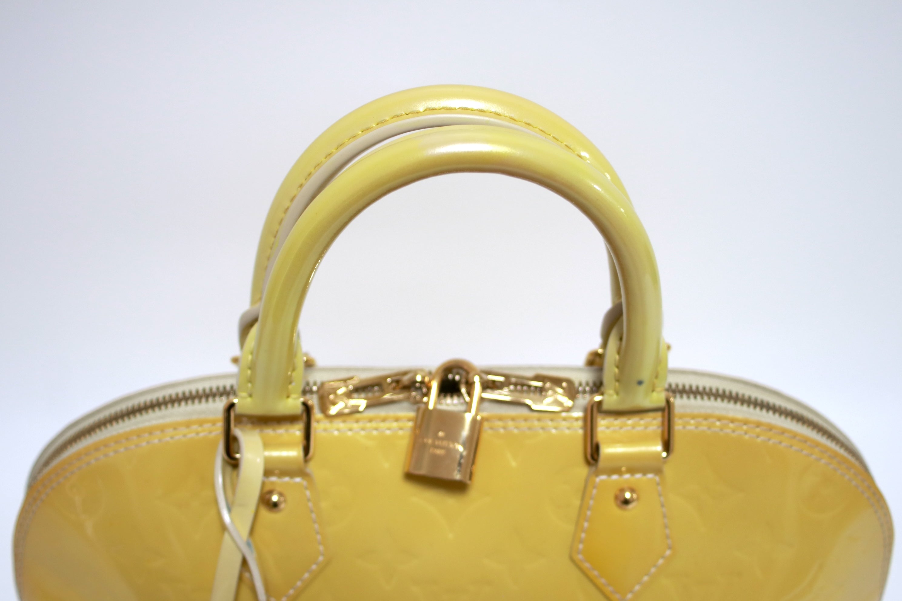 Louis Vuitton Alma PM Vernis Yellow Handbag Used