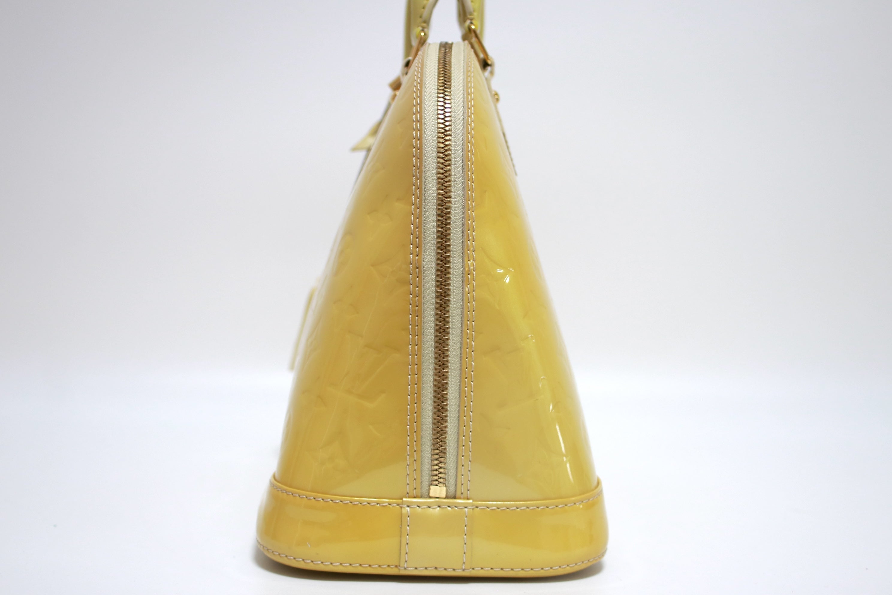 Louis Vuitton Alma PM Vernis Yellow Handbag Used