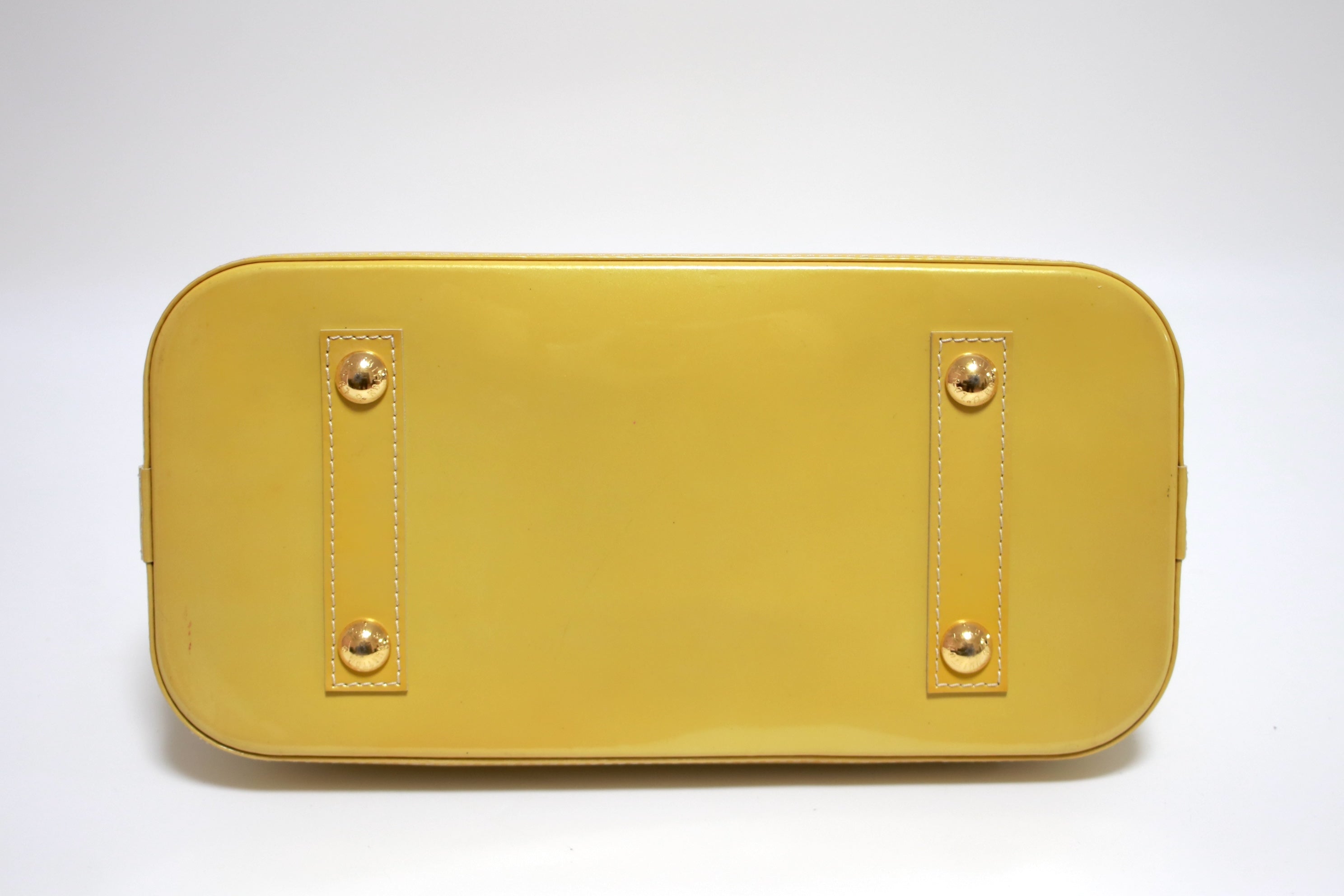 Louis Vuitton Alma PM Vernis Yellow Handbag Used