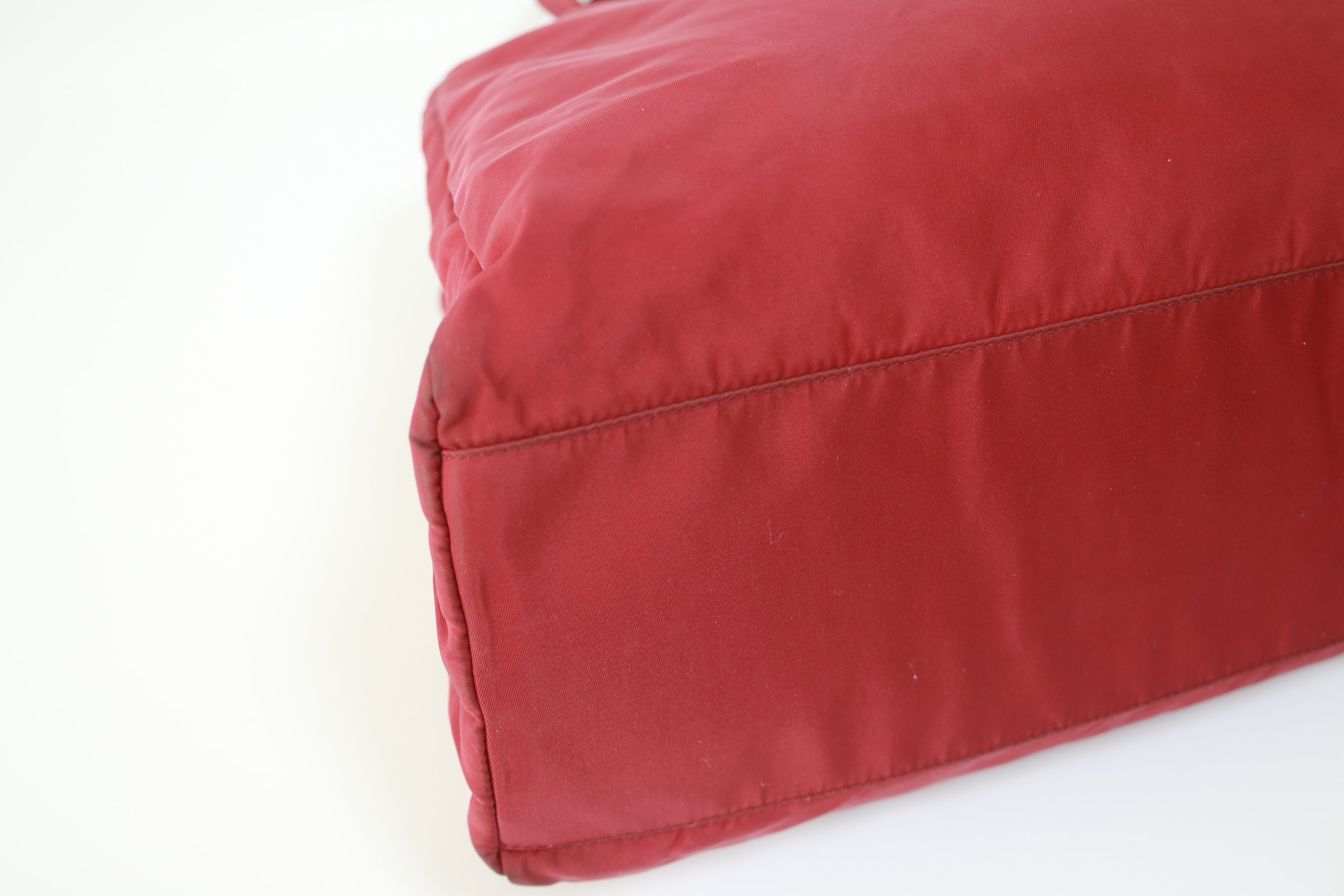 Prada Nylon Handbag Red Used