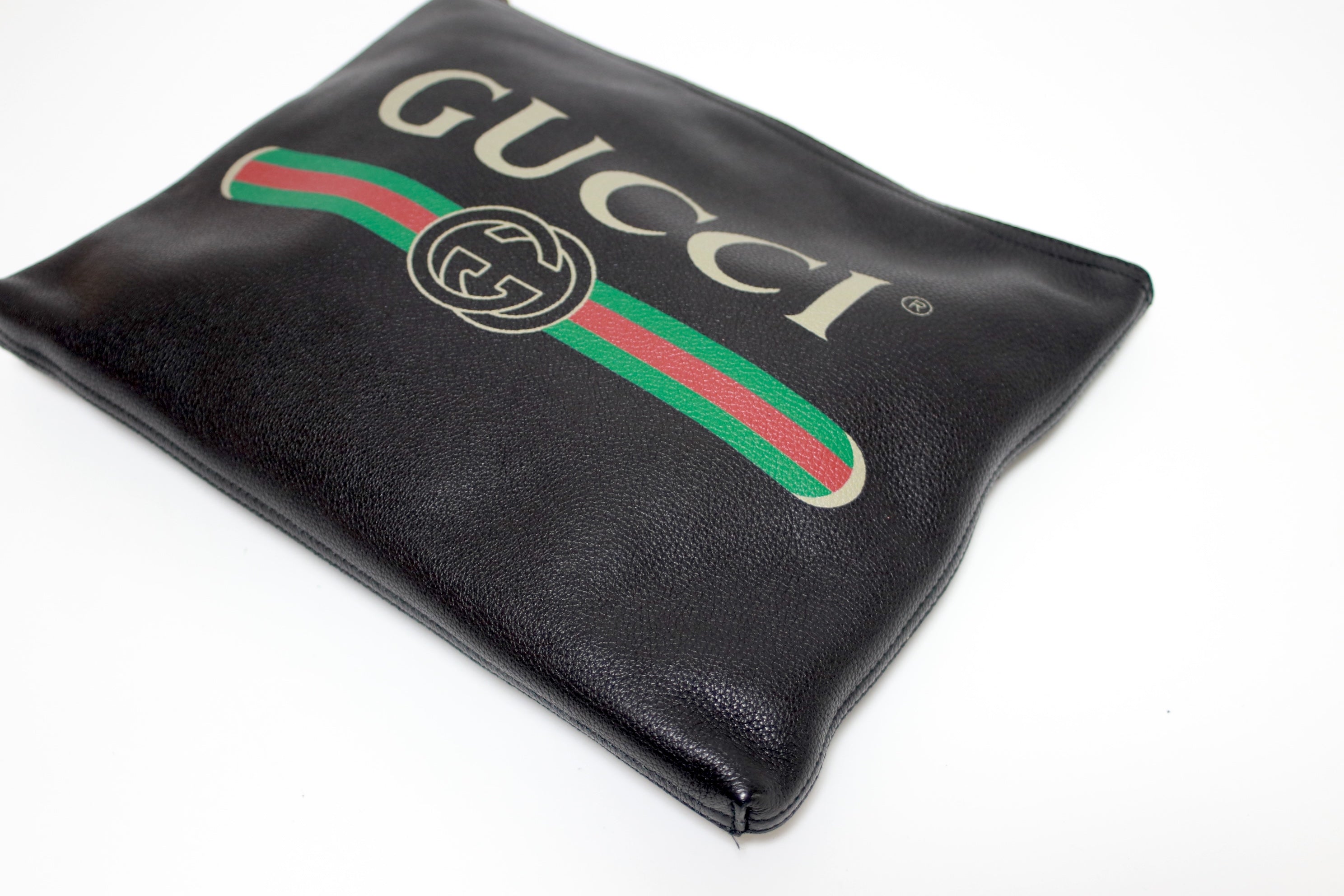 Gucci Leather Clutch Black Used