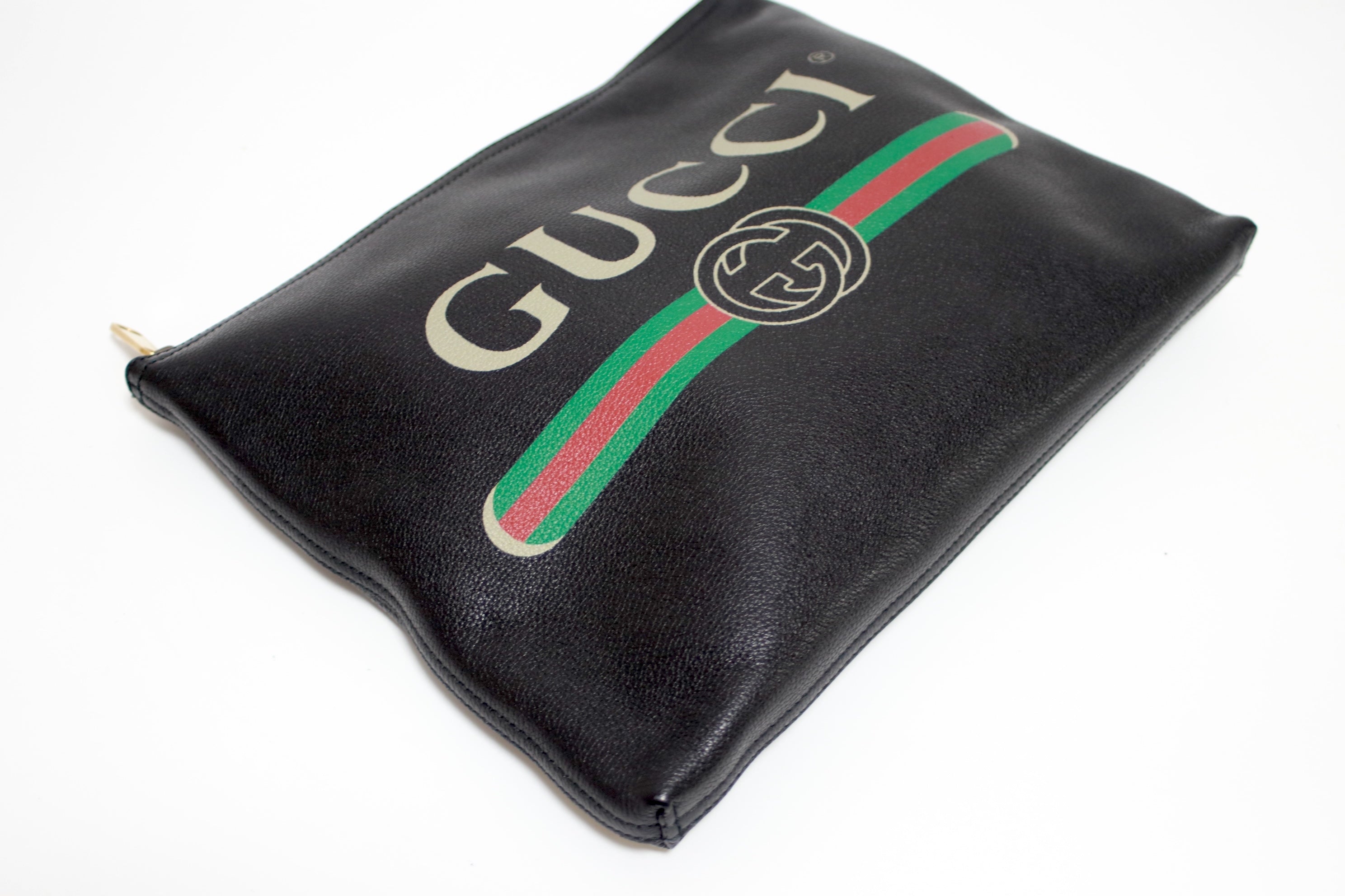 Gucci Leather Clutch Black Used