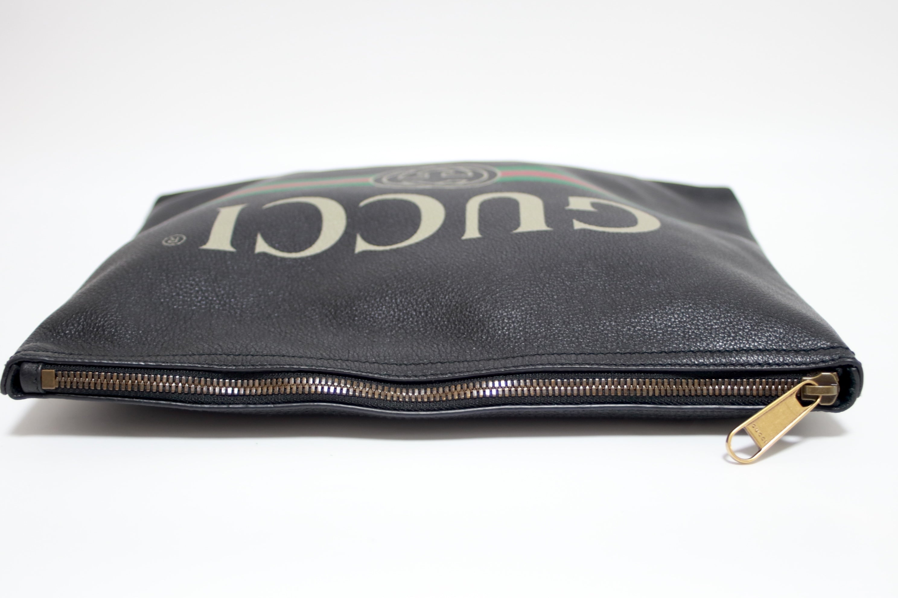 Gucci Leather Clutch Black Used
