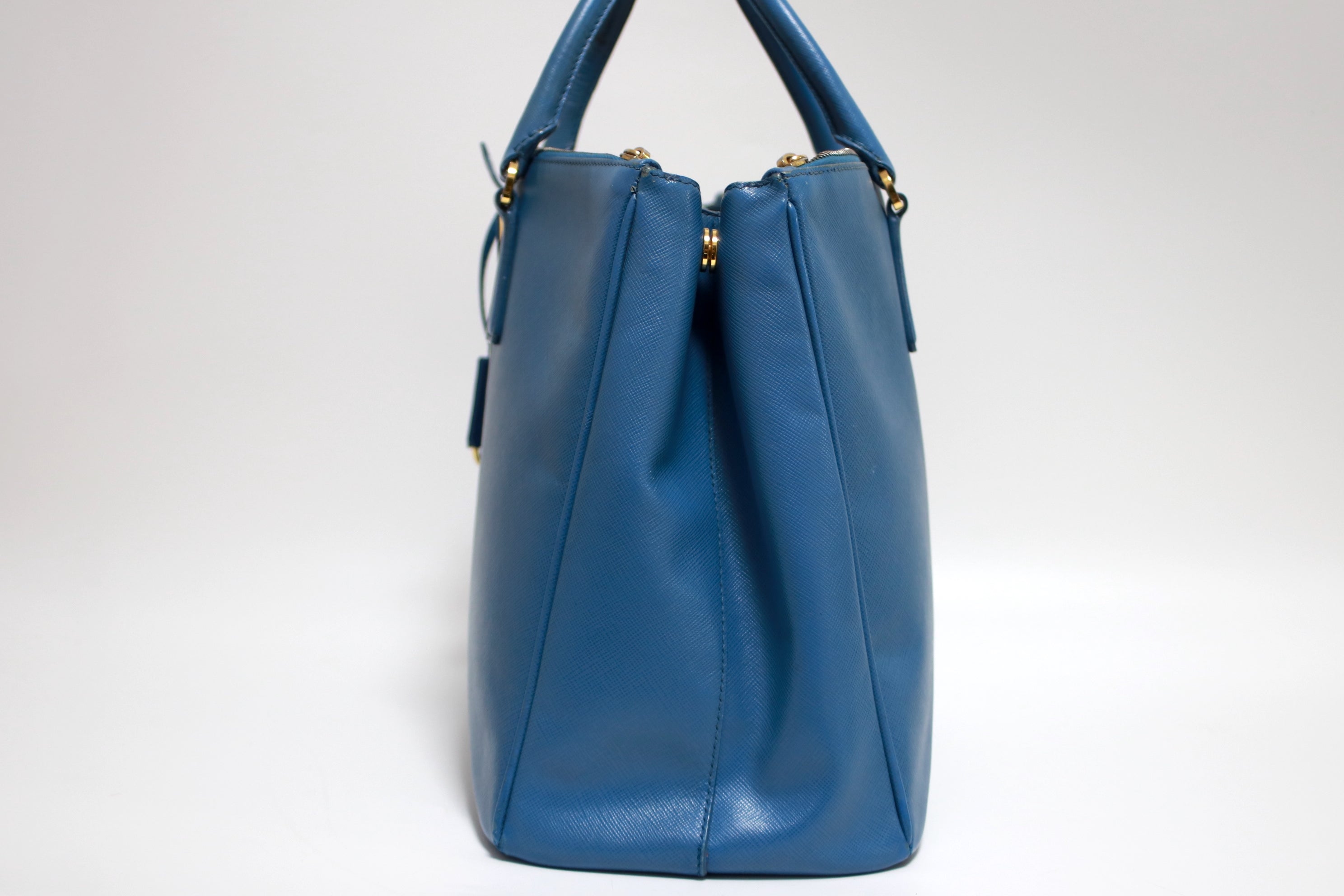 Prada Saffiano Tote Bag Blue Used