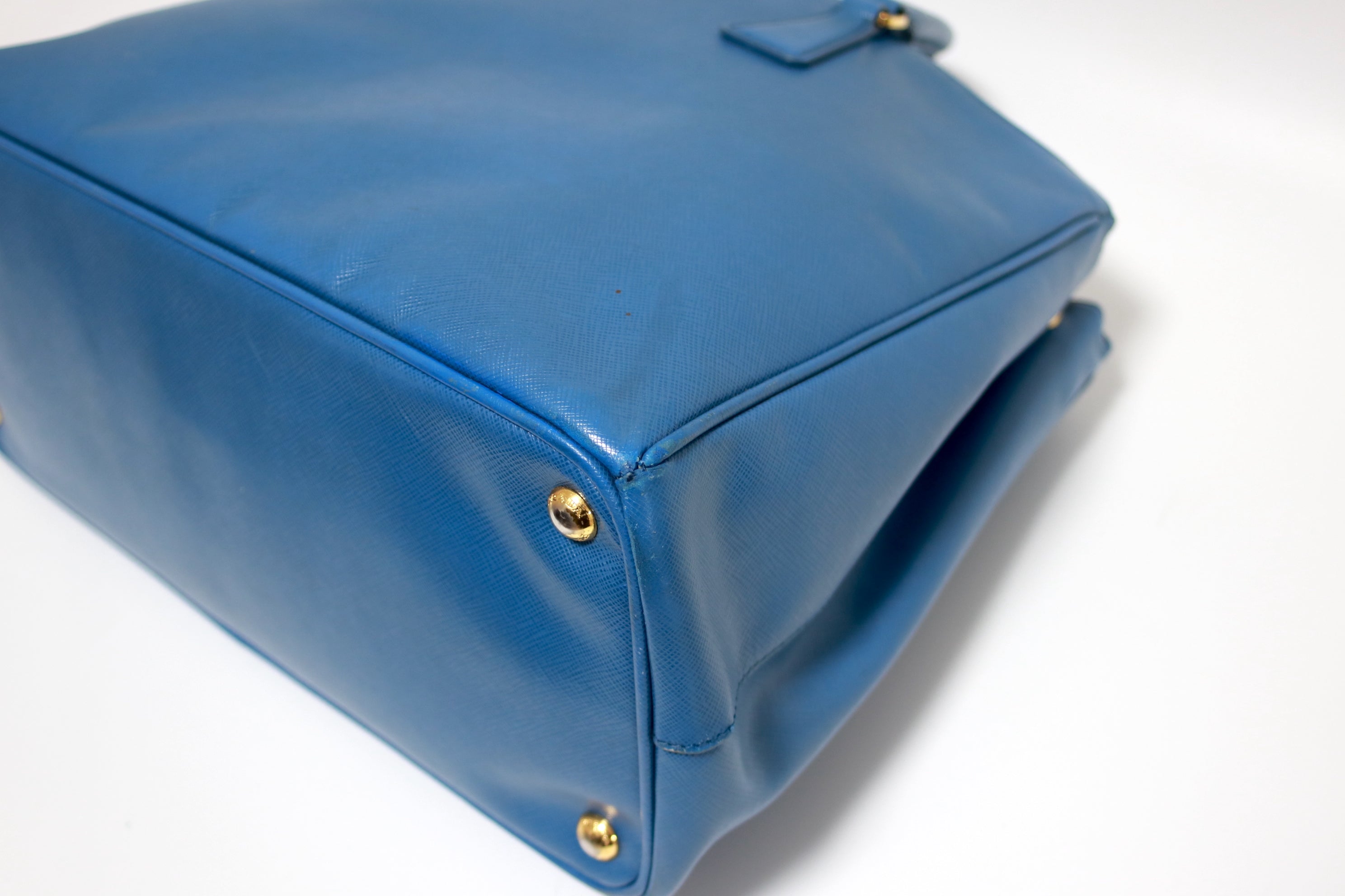 Prada Saffiano Tote Bag Blue Used
