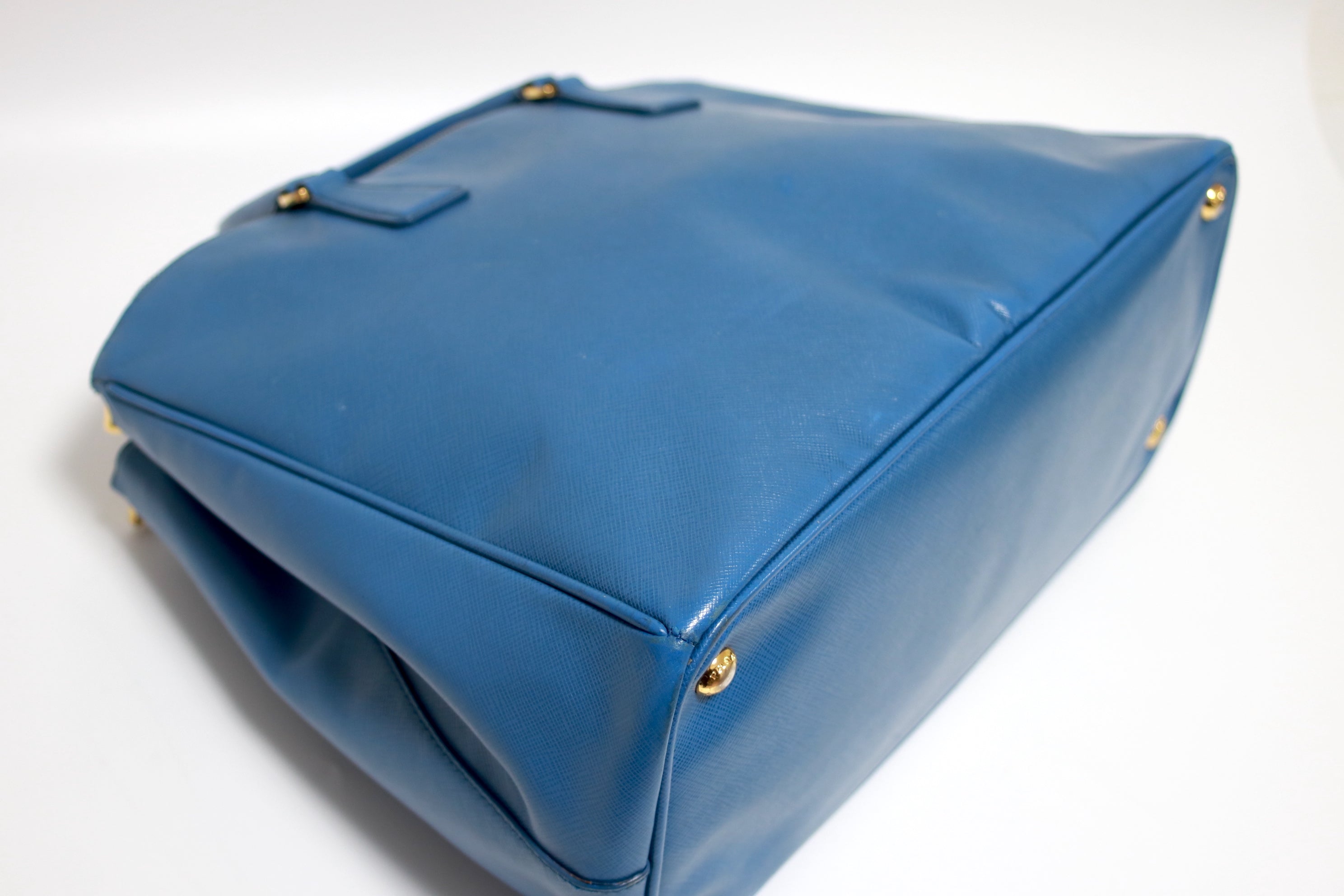 Prada Saffiano Tote Bag Blue Used