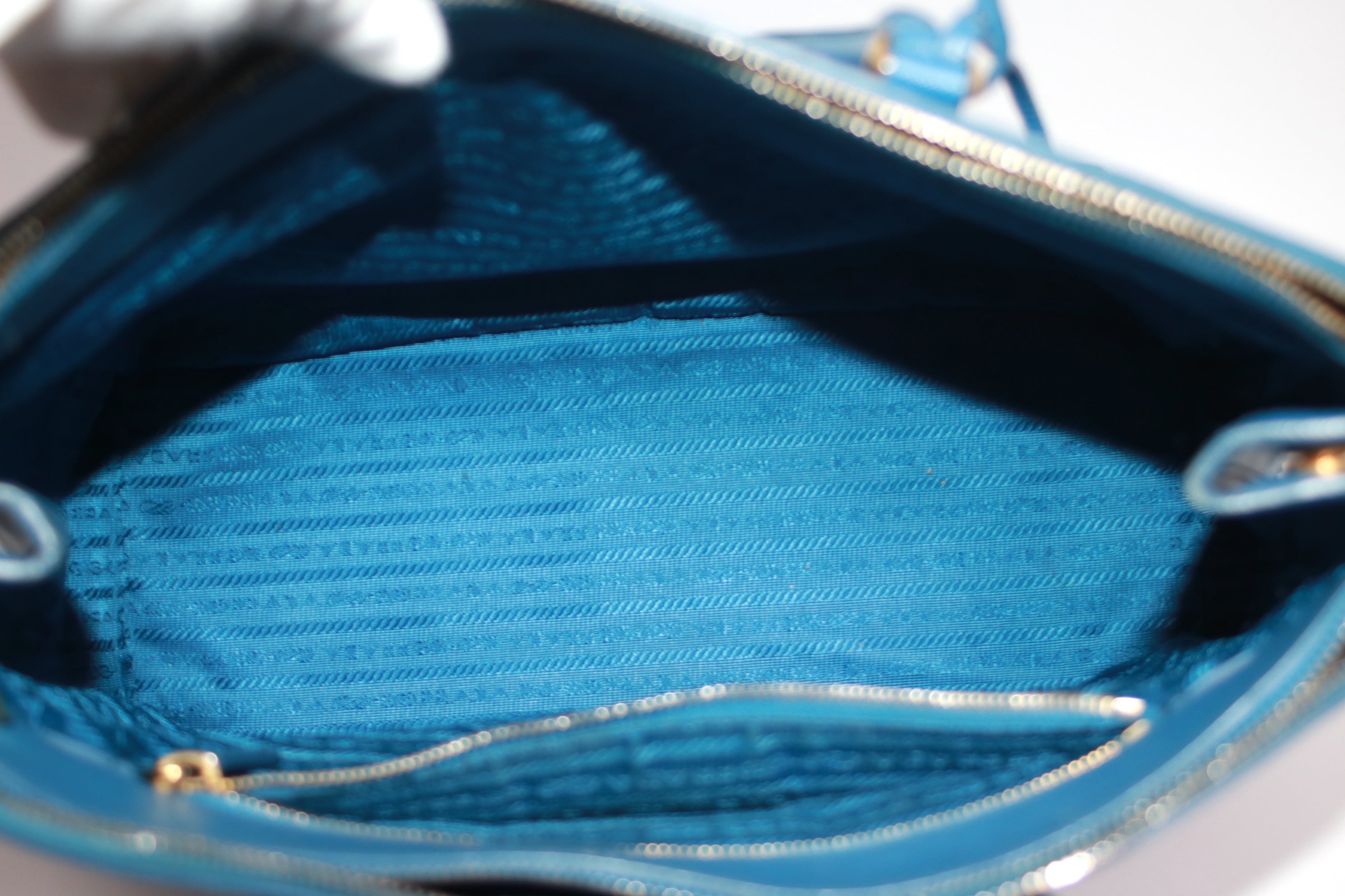 Prada Saffiano Tote Bag Blue Used