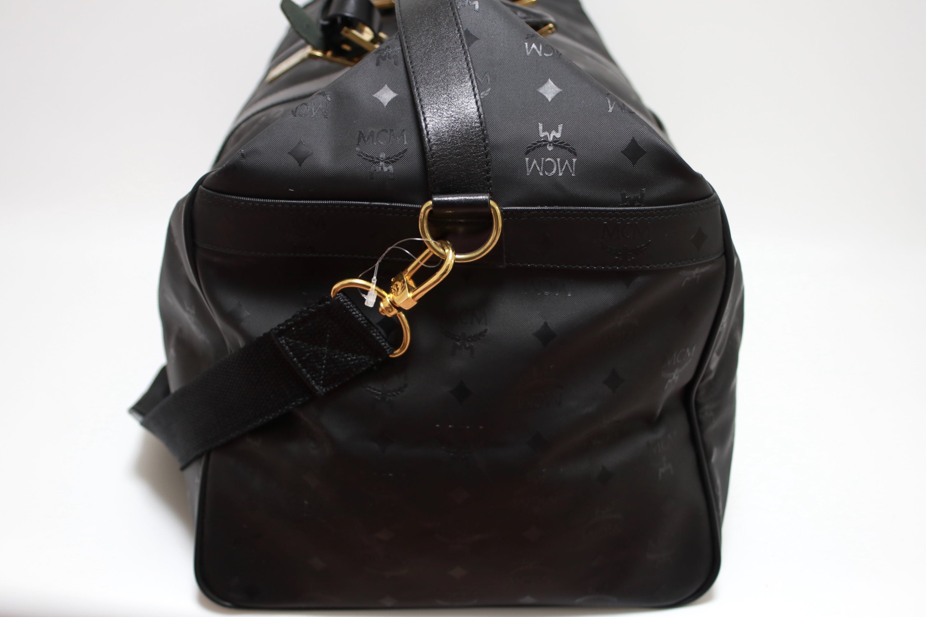 MCM Visetos Duffle Travel Bag Black Used