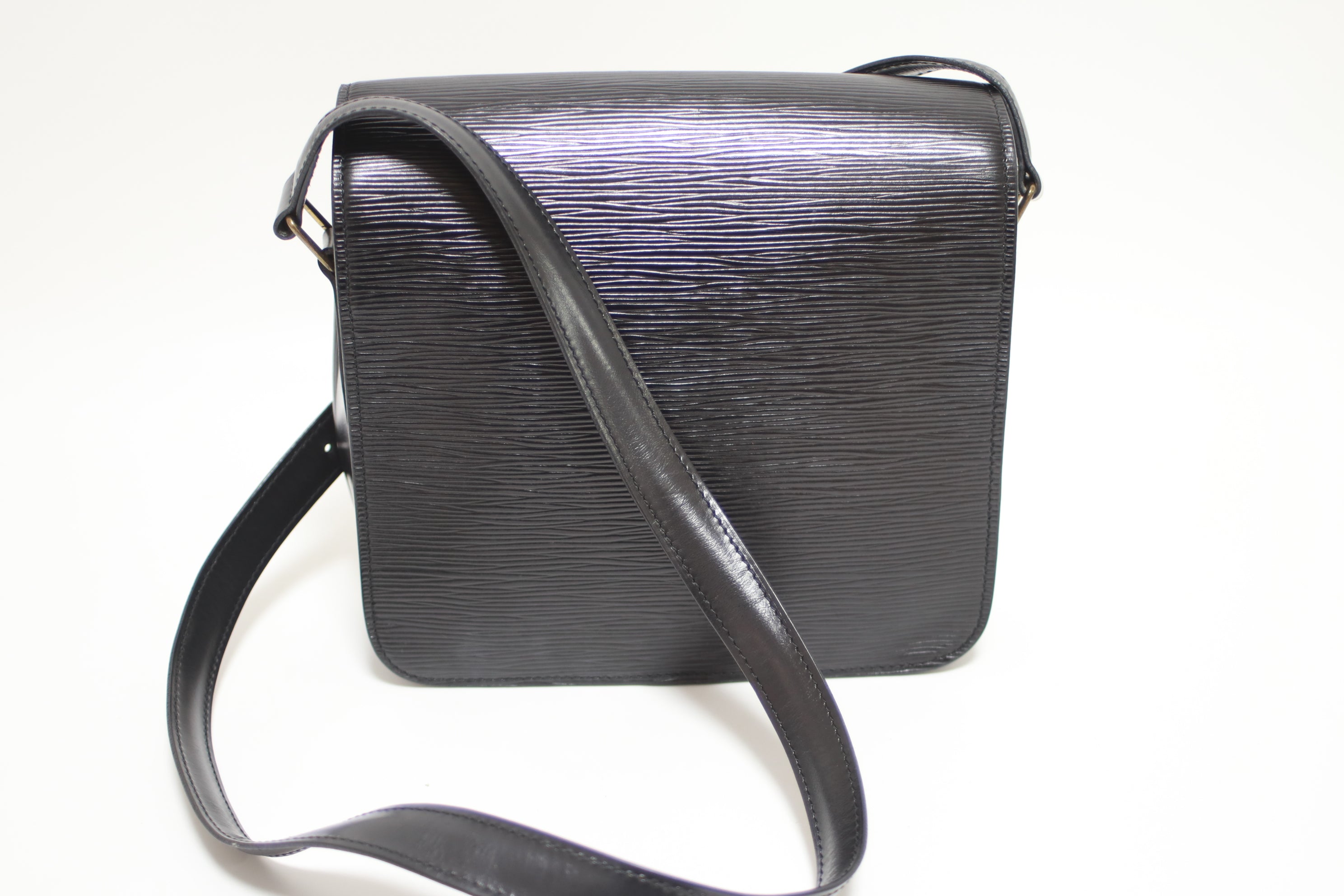 Louis Vuitton Epi Cartouchiere Shoulder Bag Black Used