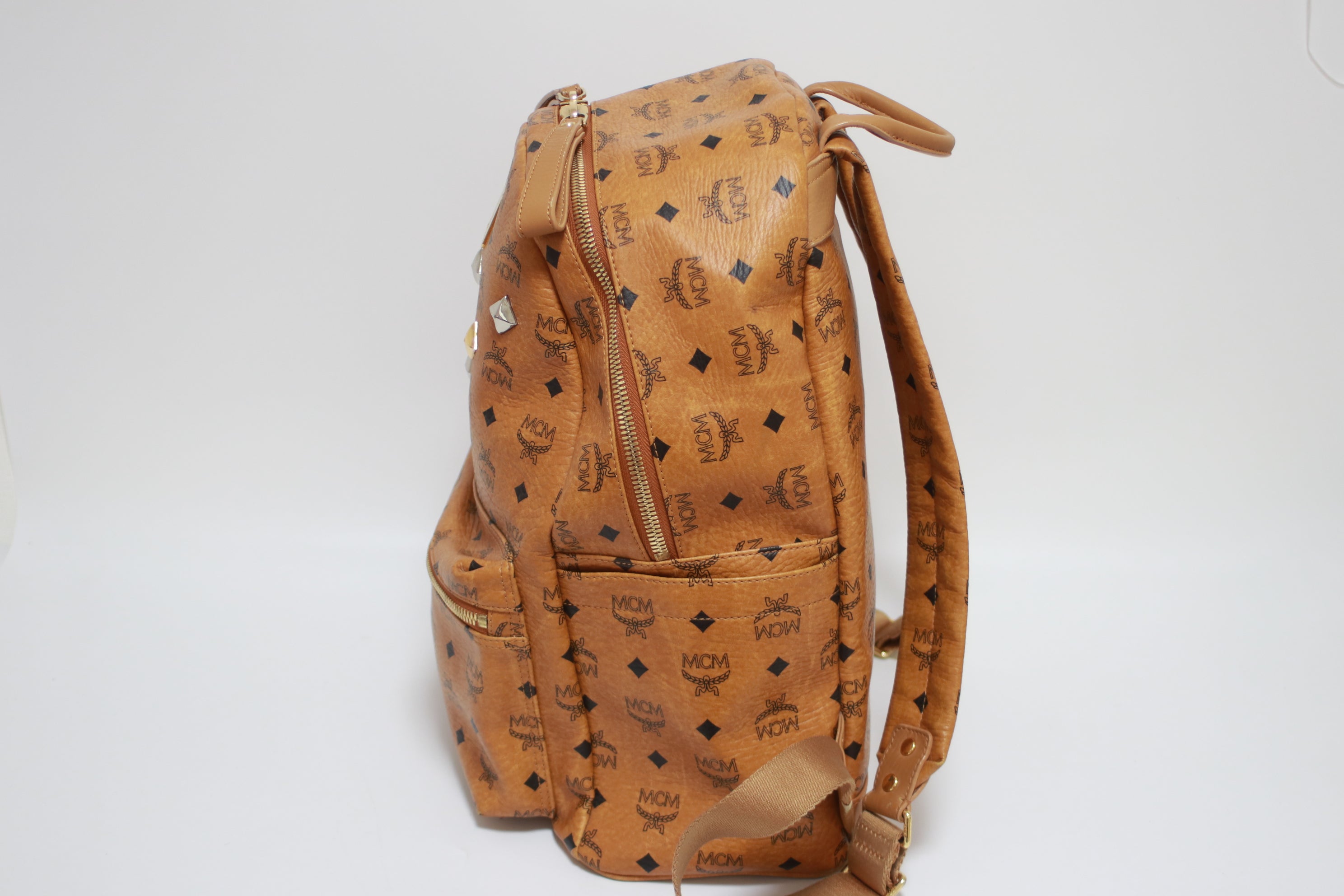 MCM Visetos Studs Backpack Medium Size Used