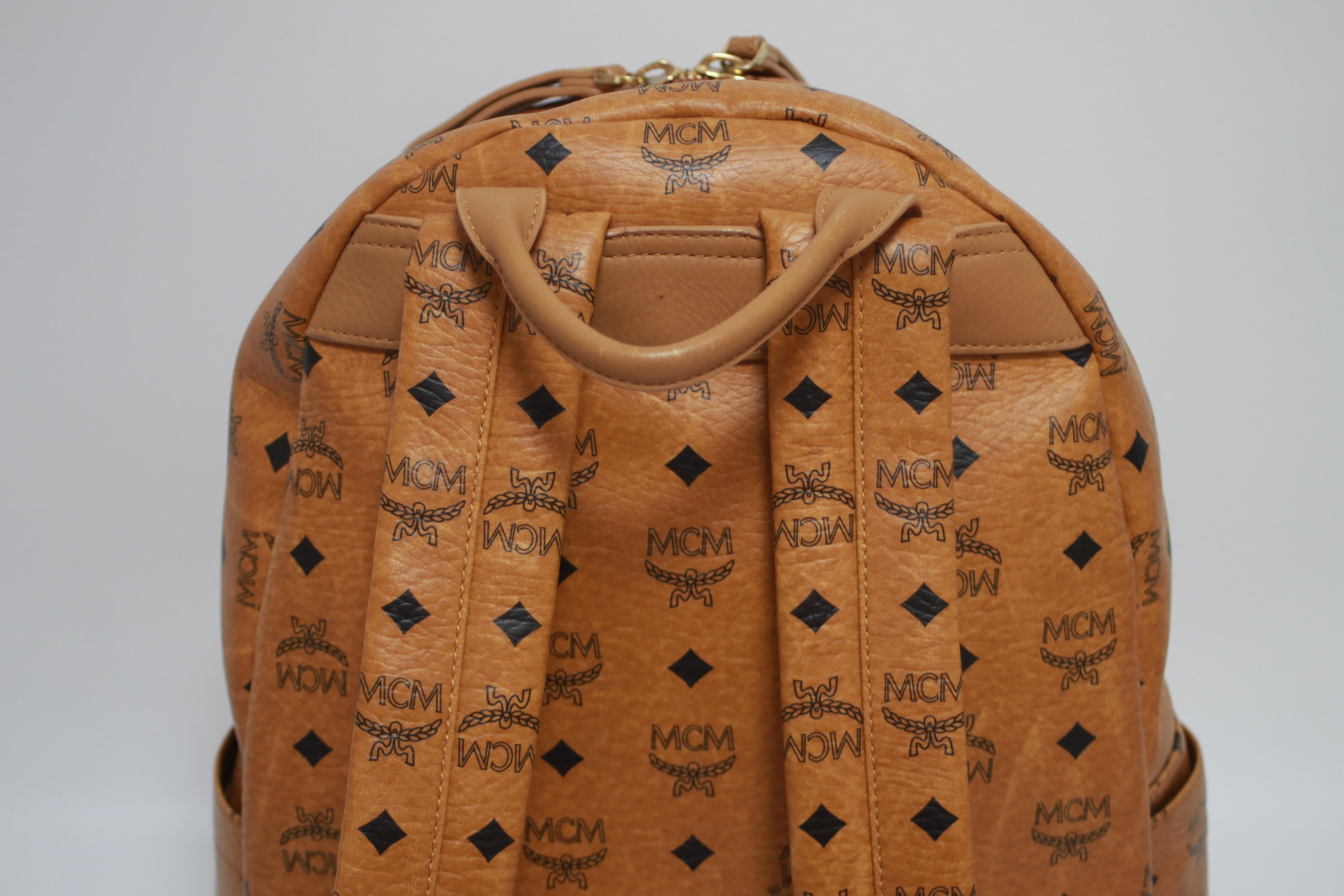 MCM Visetos Studs Backpack Medium Size Used