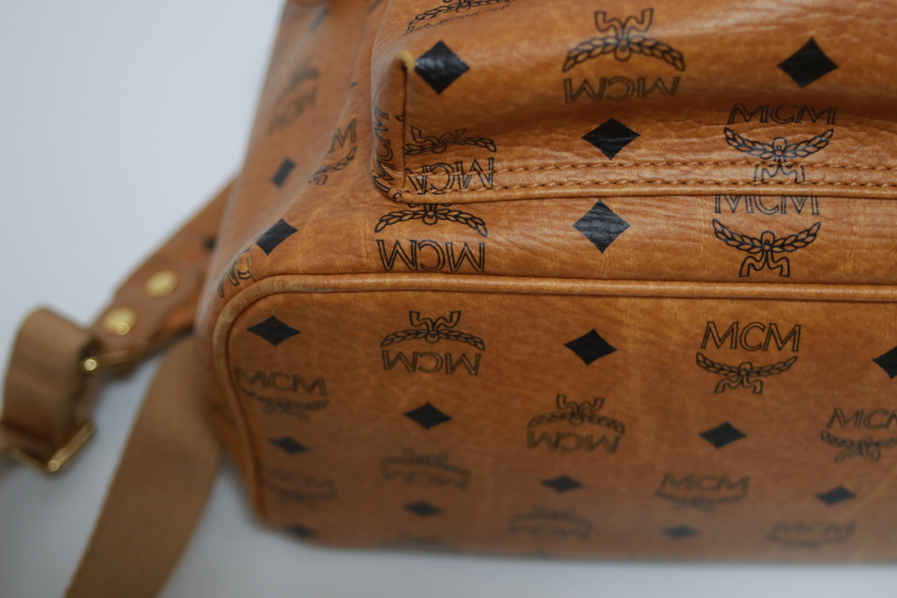 MCM Visetos Studs Backpack Medium Size Used