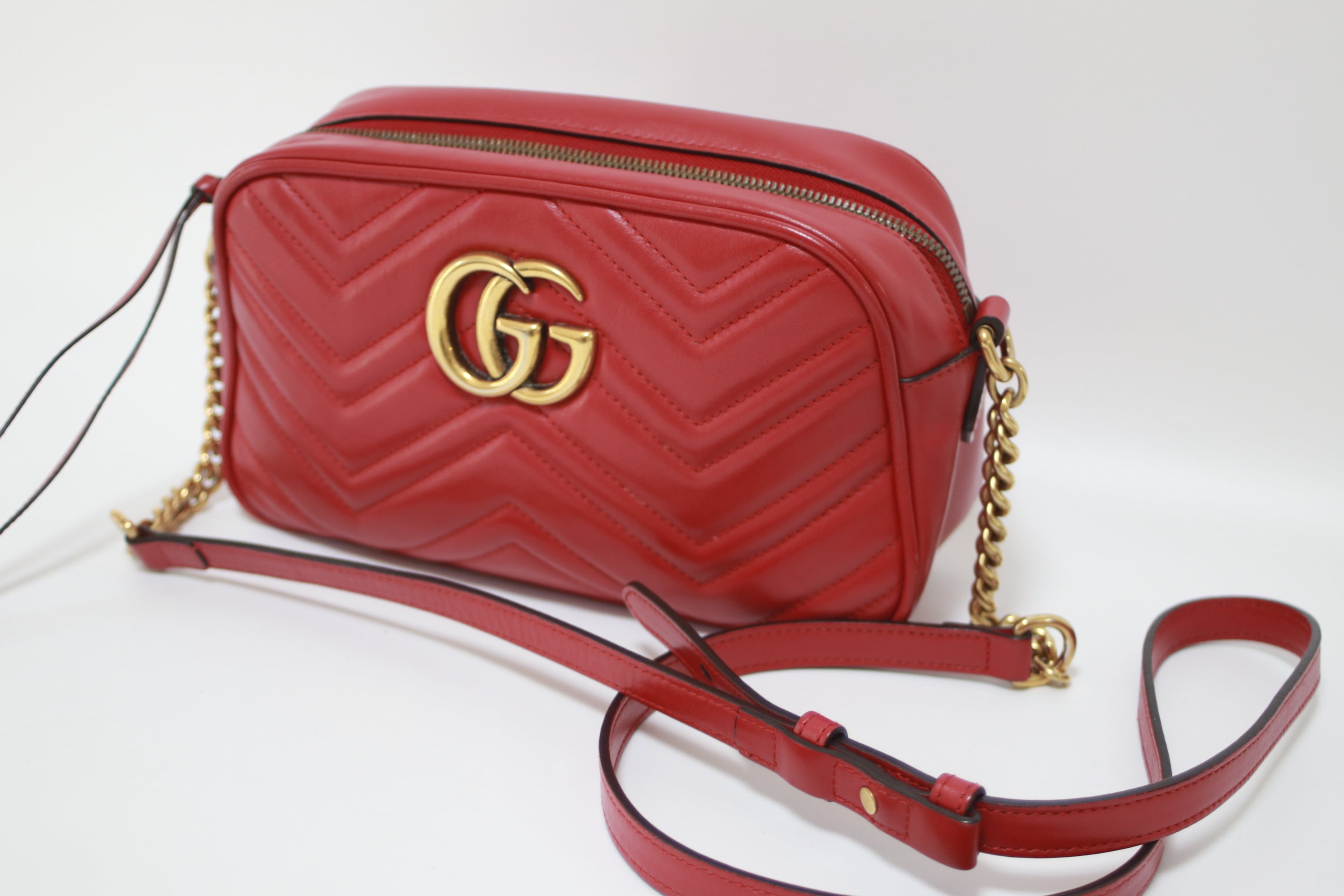 Gucci Marmont Shoulder Bag Red Used