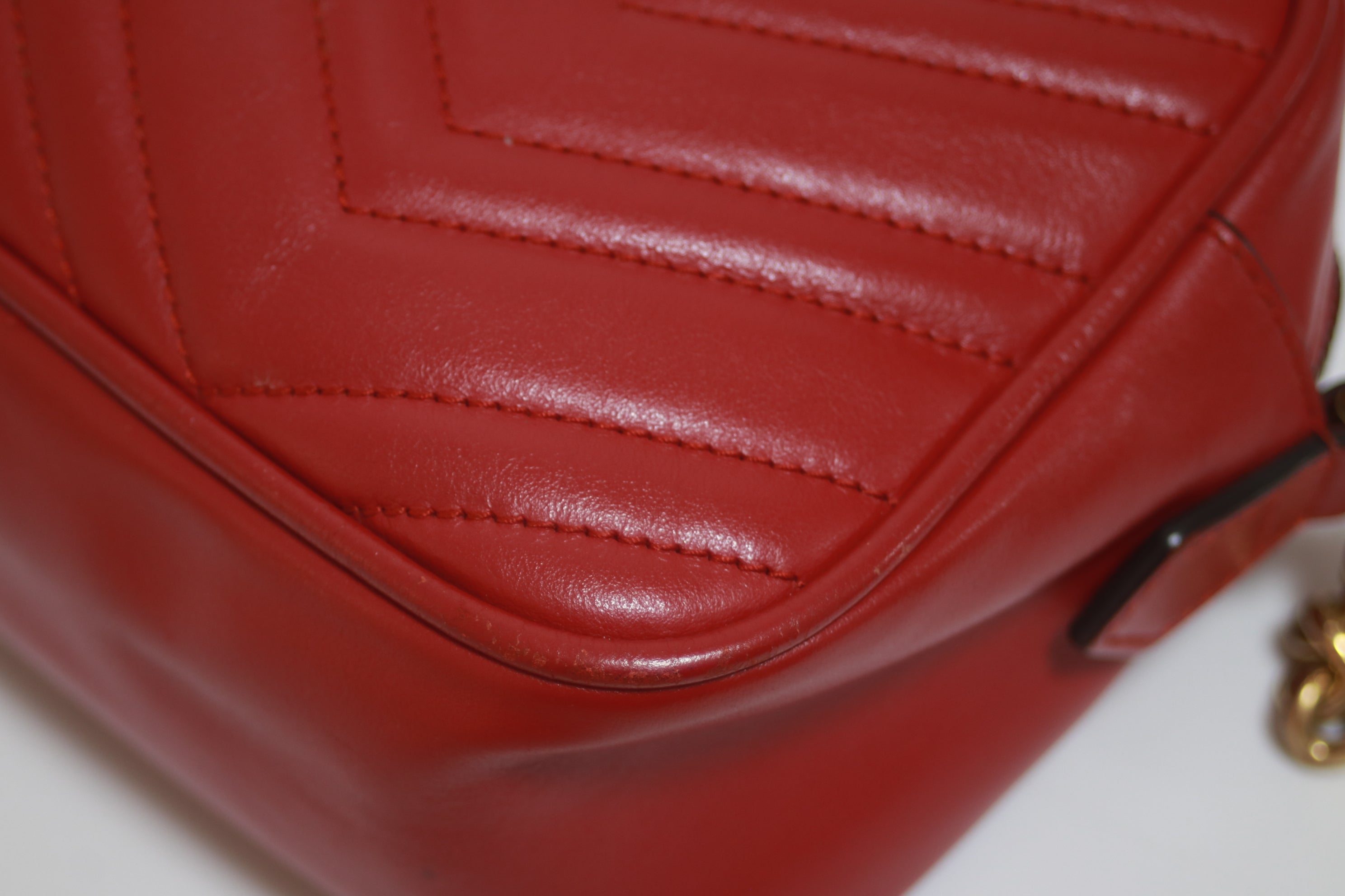 Gucci Marmont Shoulder Bag Red Used