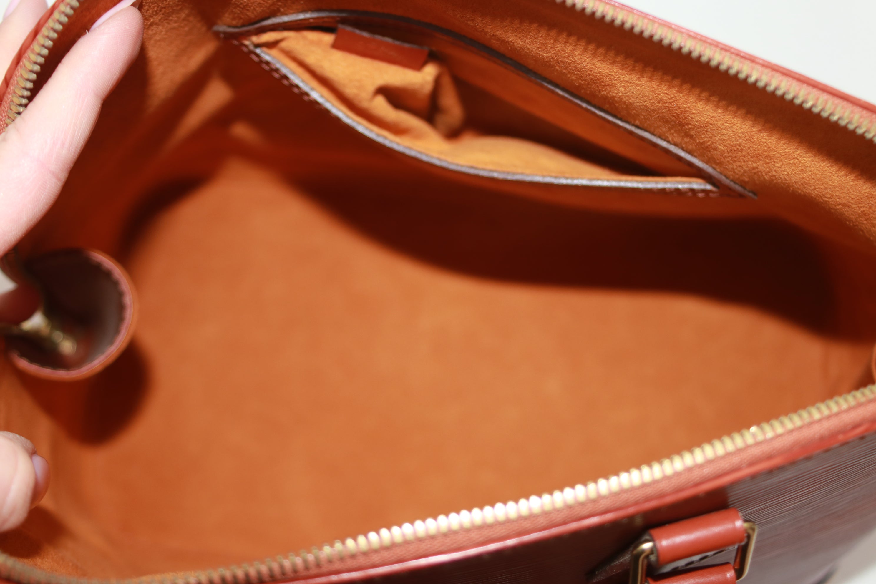 Louis Vuitton Alma Epi PM Handbag Kenya Brown Used