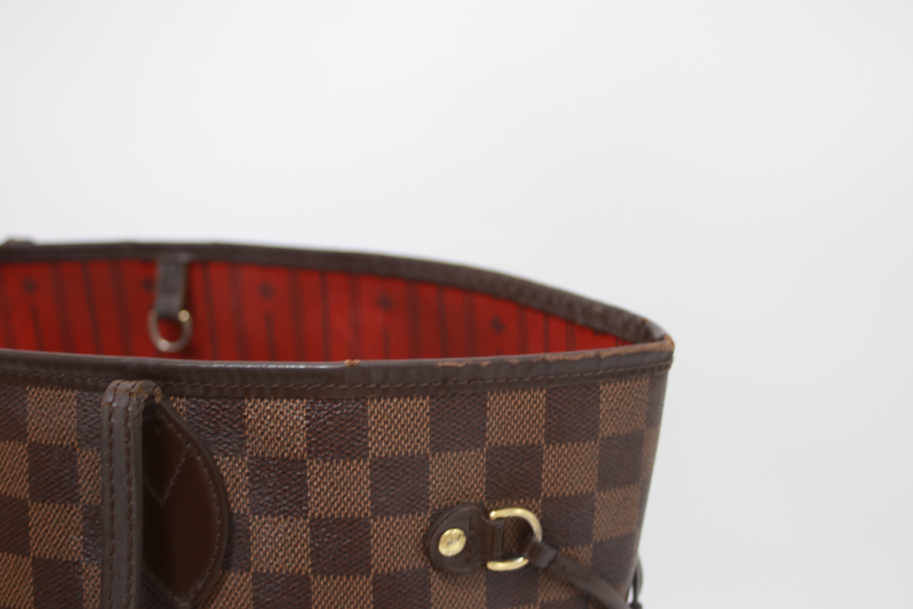 Louis Vuitton Neverfull MM Damier Ebene Shoulder Bag Used