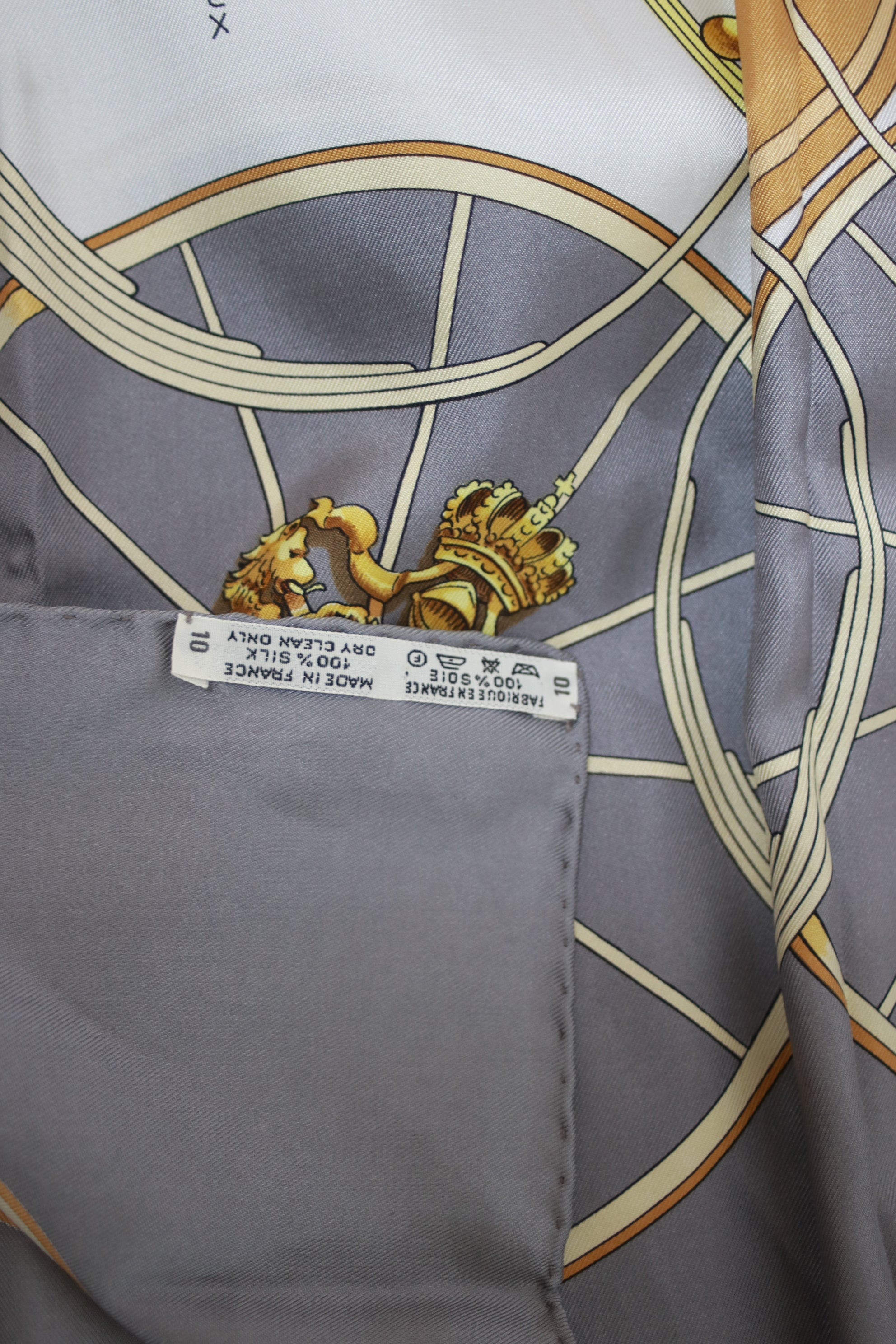 Hermes Scarf Gray with Box Used