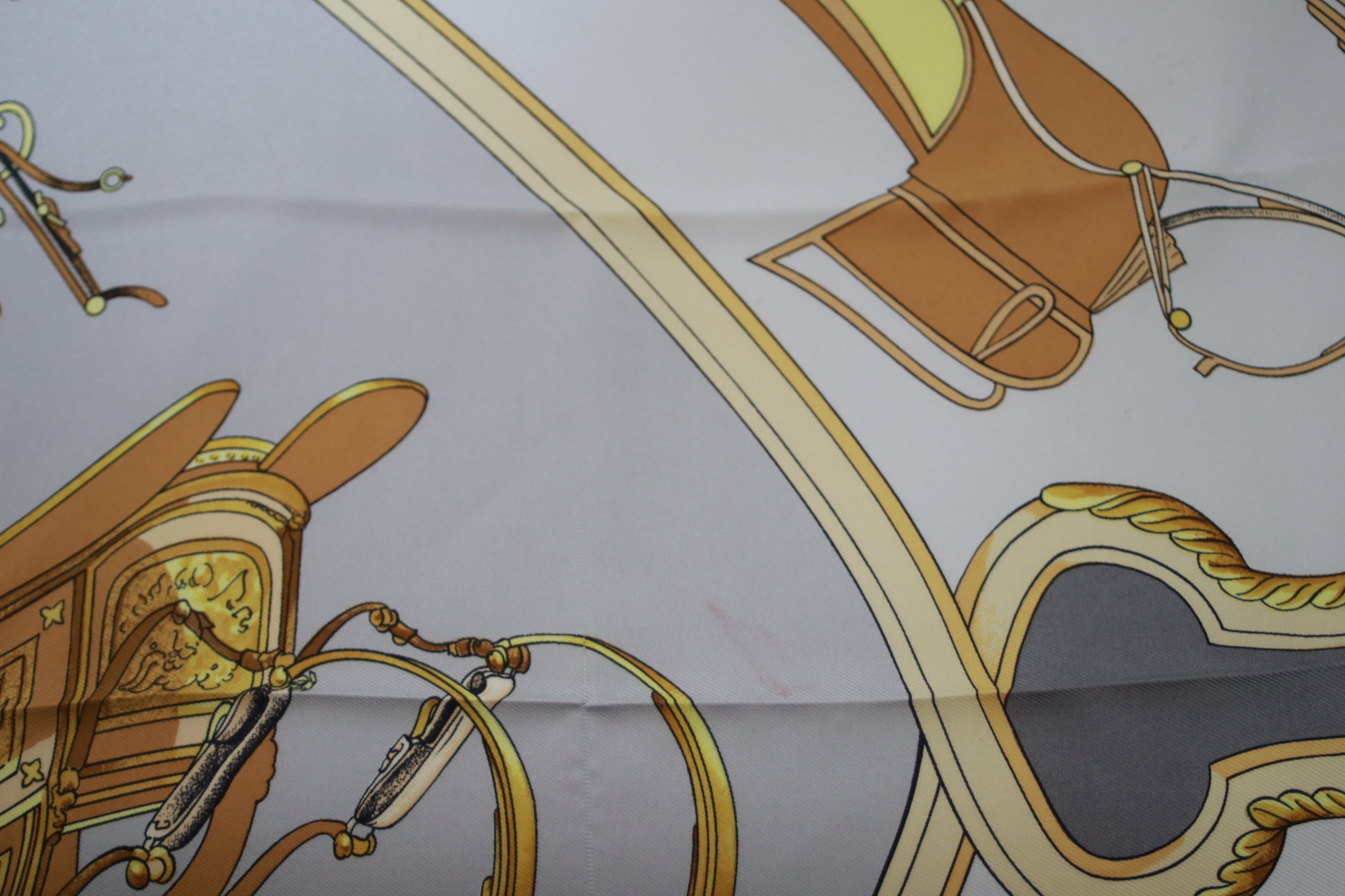 Hermes Scarf Gray with Box Used