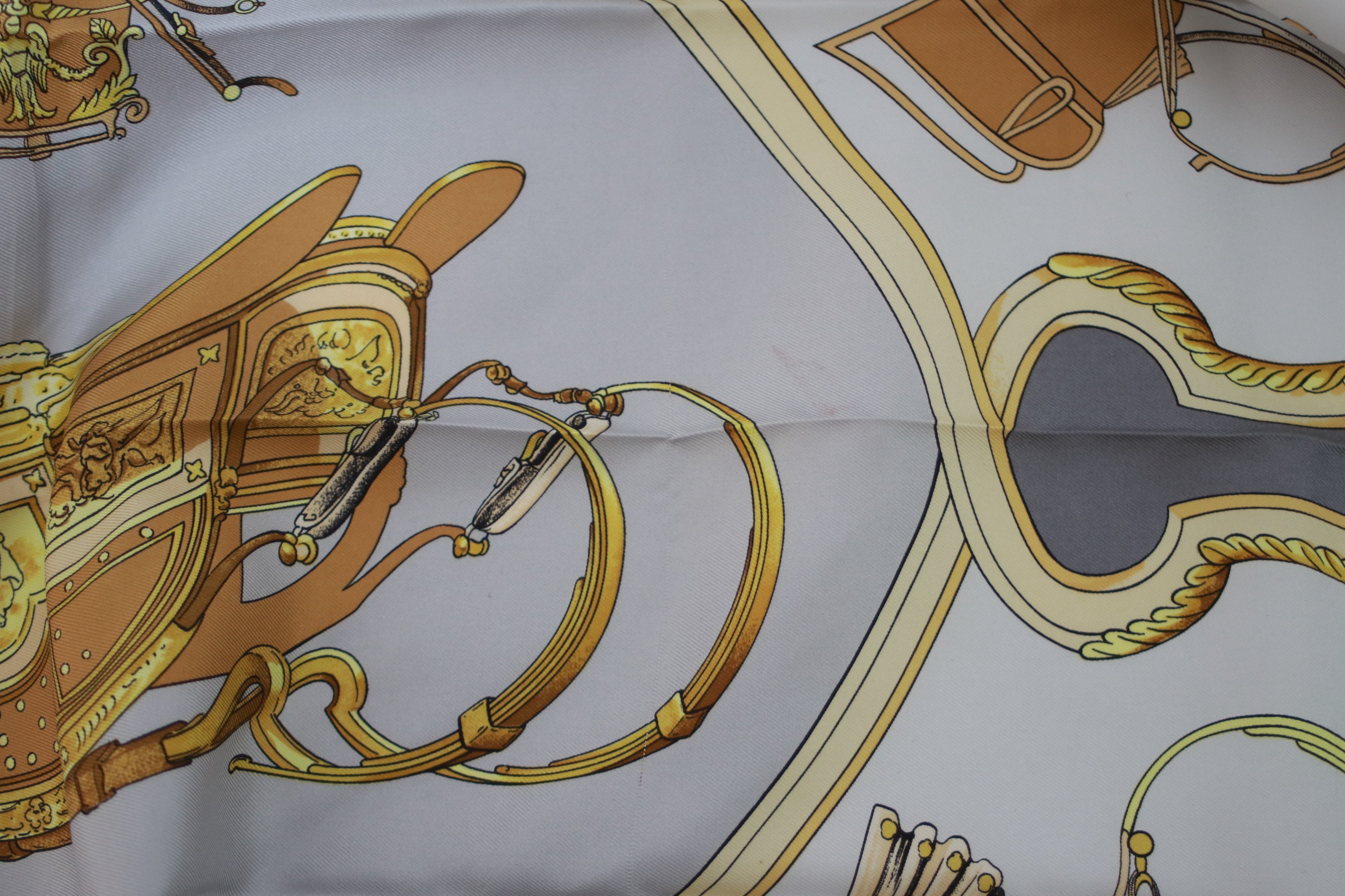 Hermes Scarf Gray with Box Used