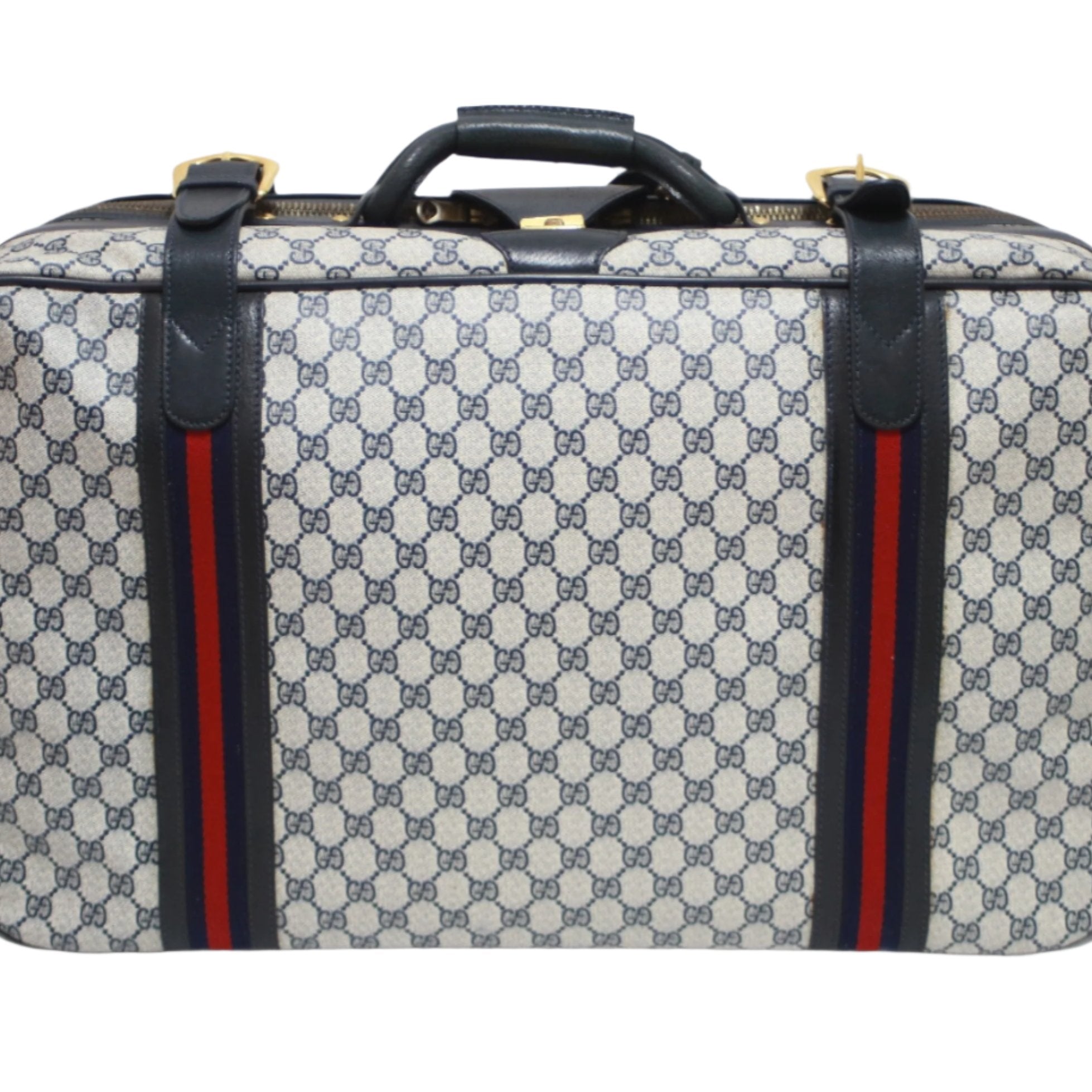 グッチ トラベルスーツケース ネイビーブルー 中古
