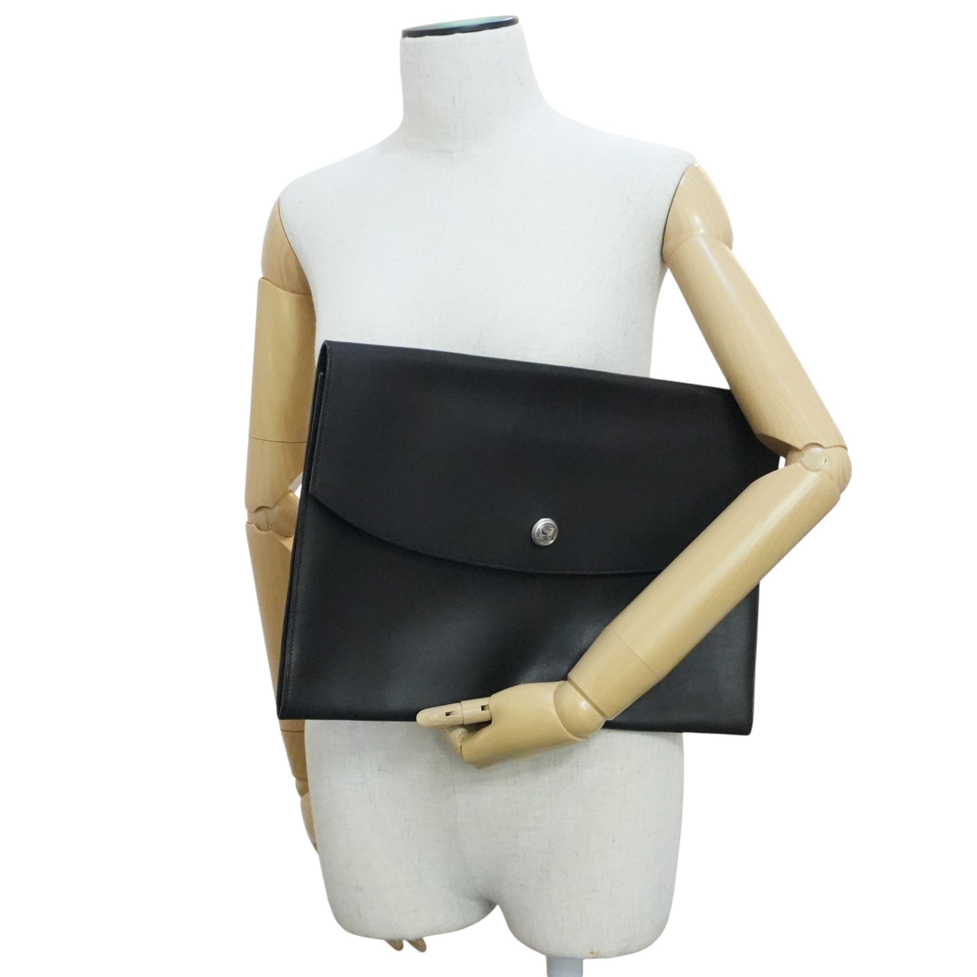 Pre-owned Hermes Leather Clutch Bag Black