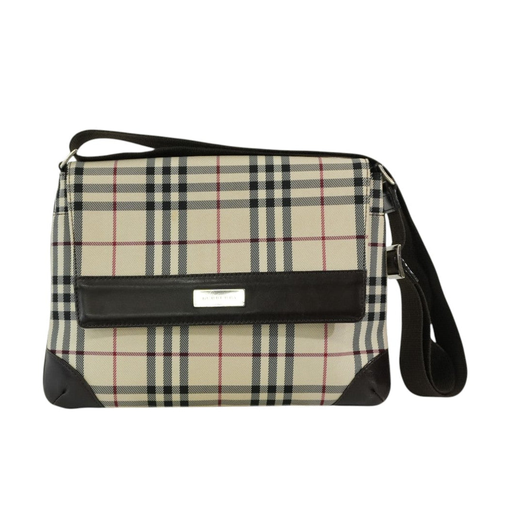 Pre-owned Burberry Nova Check Shoulder Bag Beige