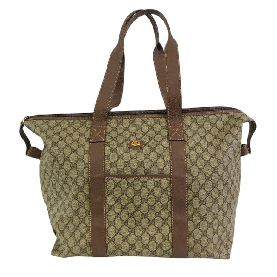 Pre-owned Gucci Guccisima Travel Tote Bag Brown