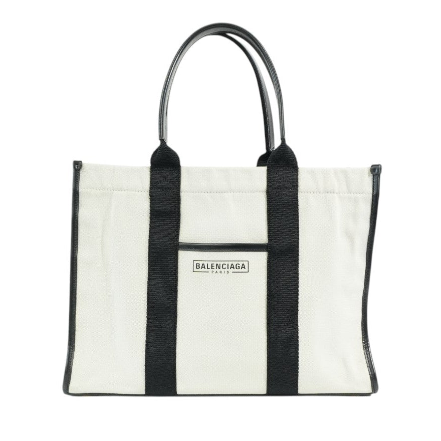 Pre-owned Balenciaga Neo Navy Handbag Black and White