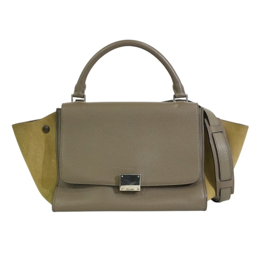 Pre-owned Celine Trapeze Two Way Shoulder Bag Taupe Gray