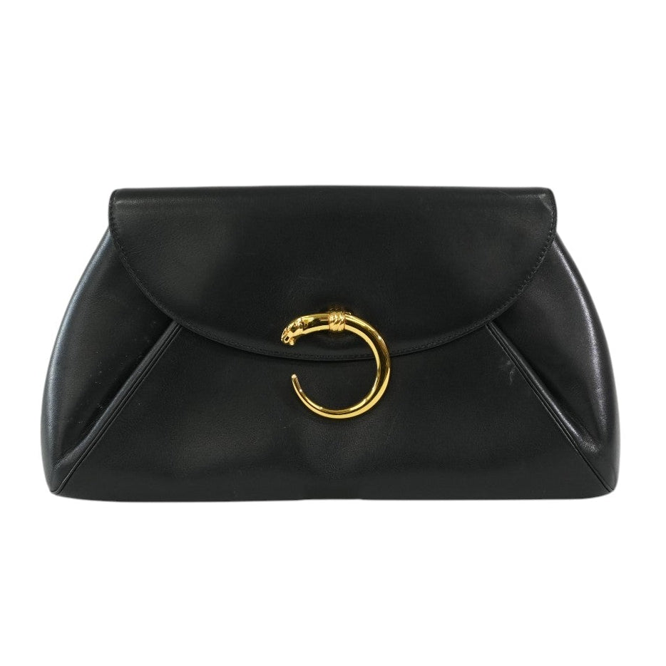 Pre-owned Cartier Panthere Clutch Bag Black