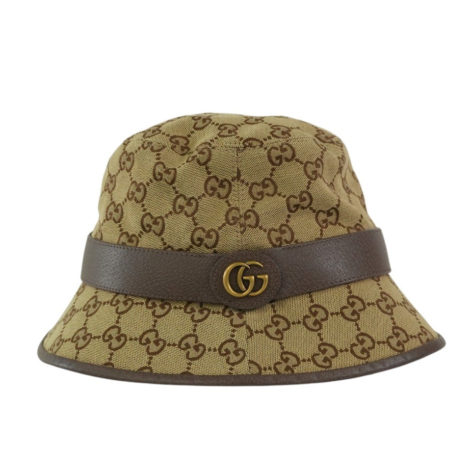 Pre-owned Gucci Guccisima Bucket Hat Size L Brown