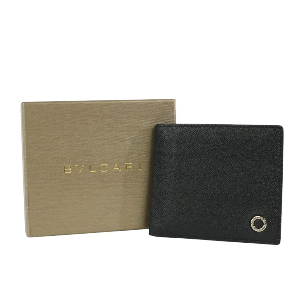 Pre-owned Bulgari Bifold Wallet Black