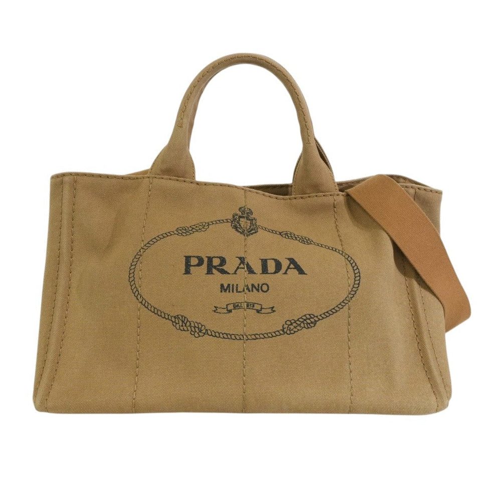 Pre-owned Prada Two Way Canapa Shoulder Bag Brown