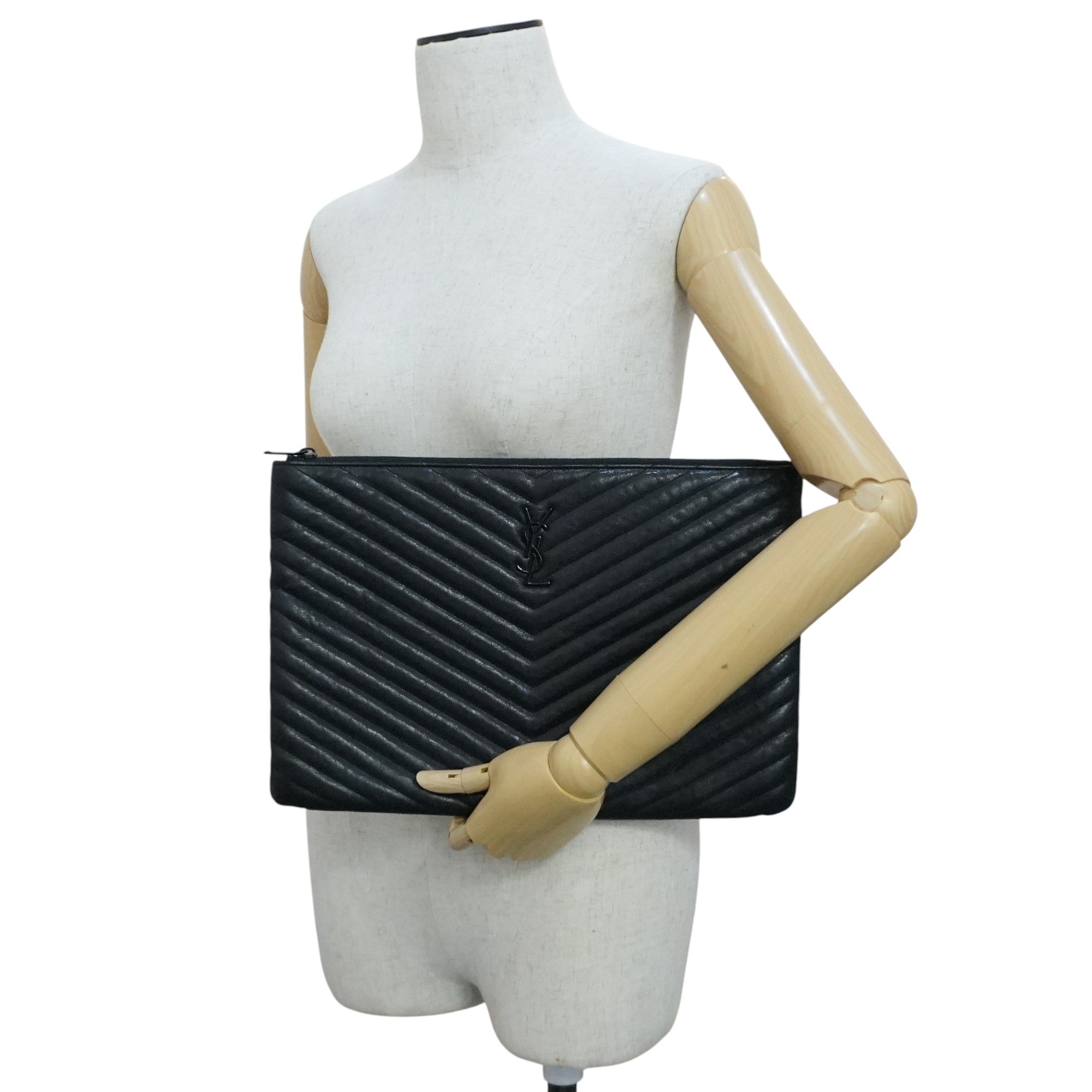 Pre-owned Saint Laurent Clutch Bag Black