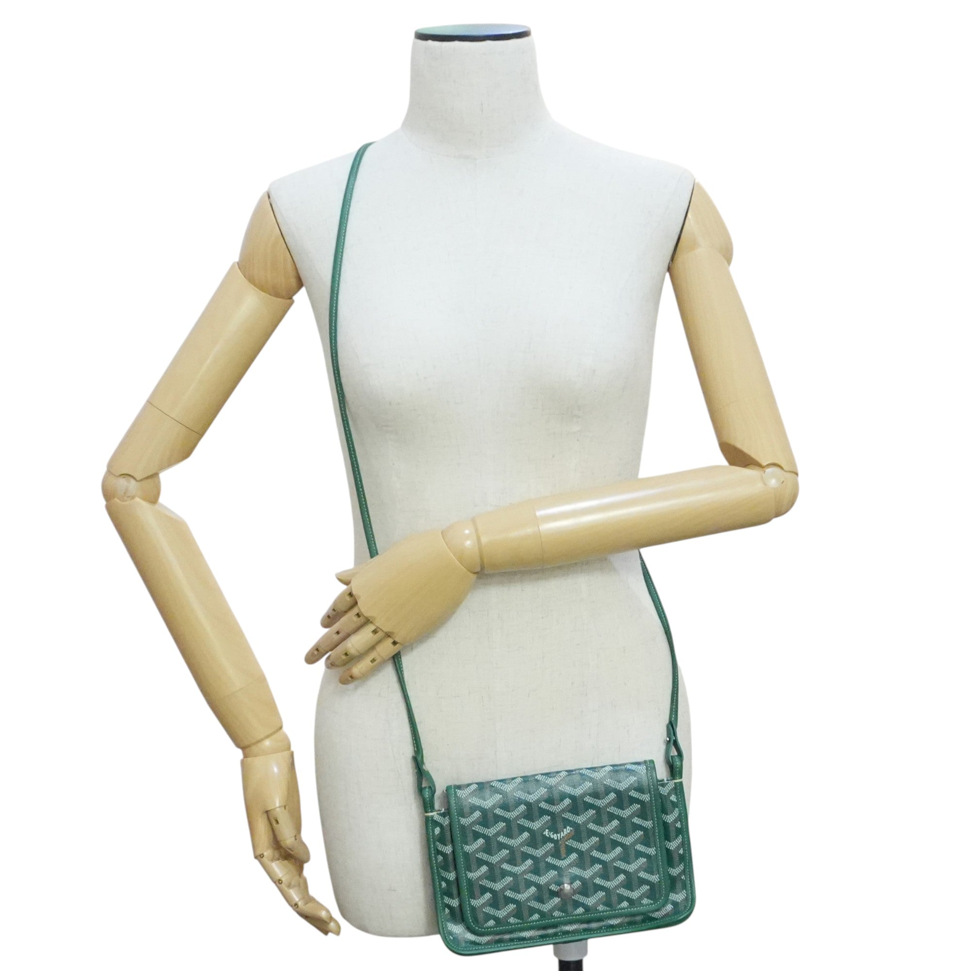 Pre-owned Goyard Plumet Pocket Wallet Shoulder Bag Green