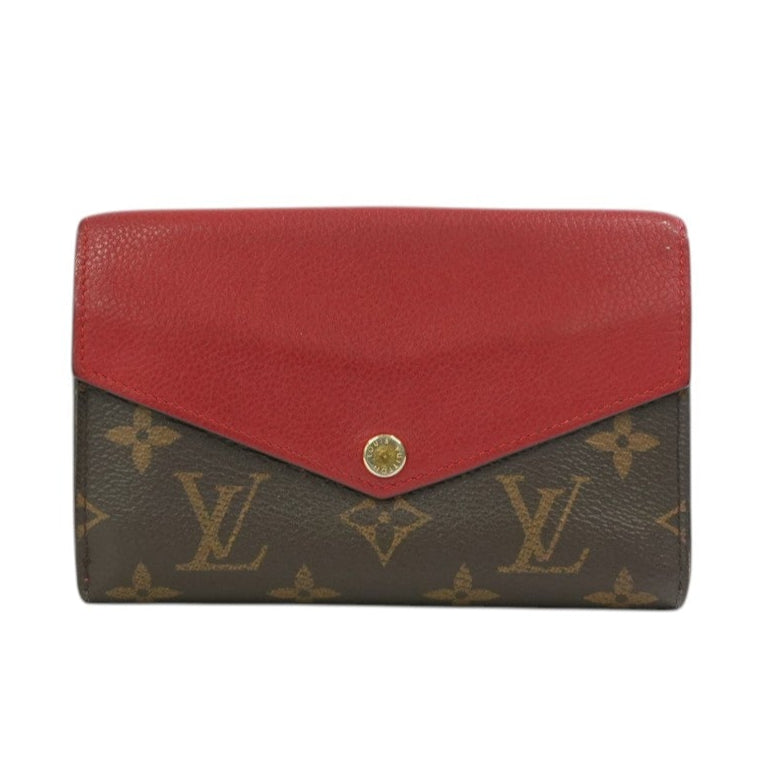 Louis Vuitton Monogram Pallas Compact Wallet Red Used