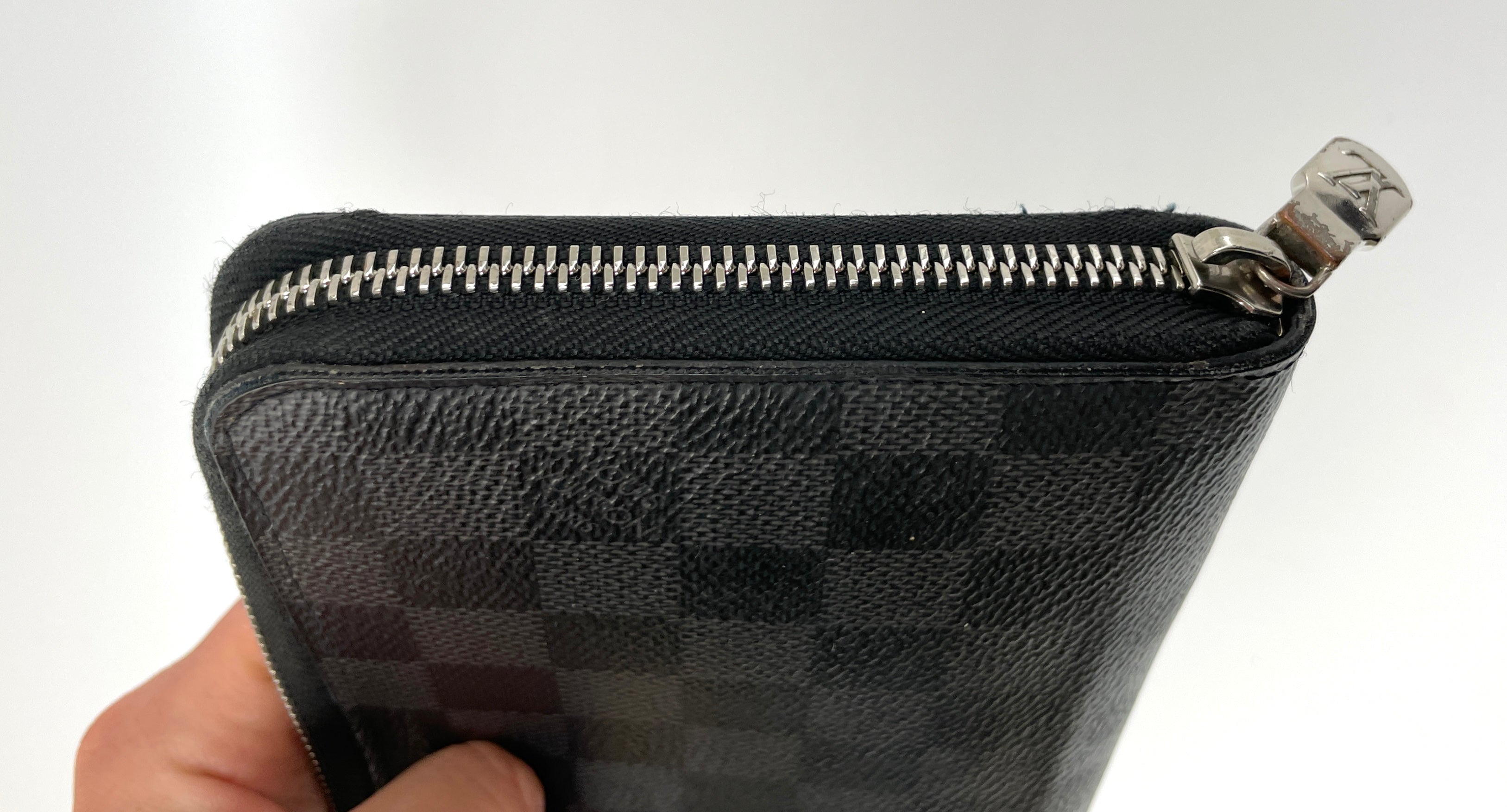 Louis Vuitton Zipper Organizer Damier Graphite Wallet Used (6243)