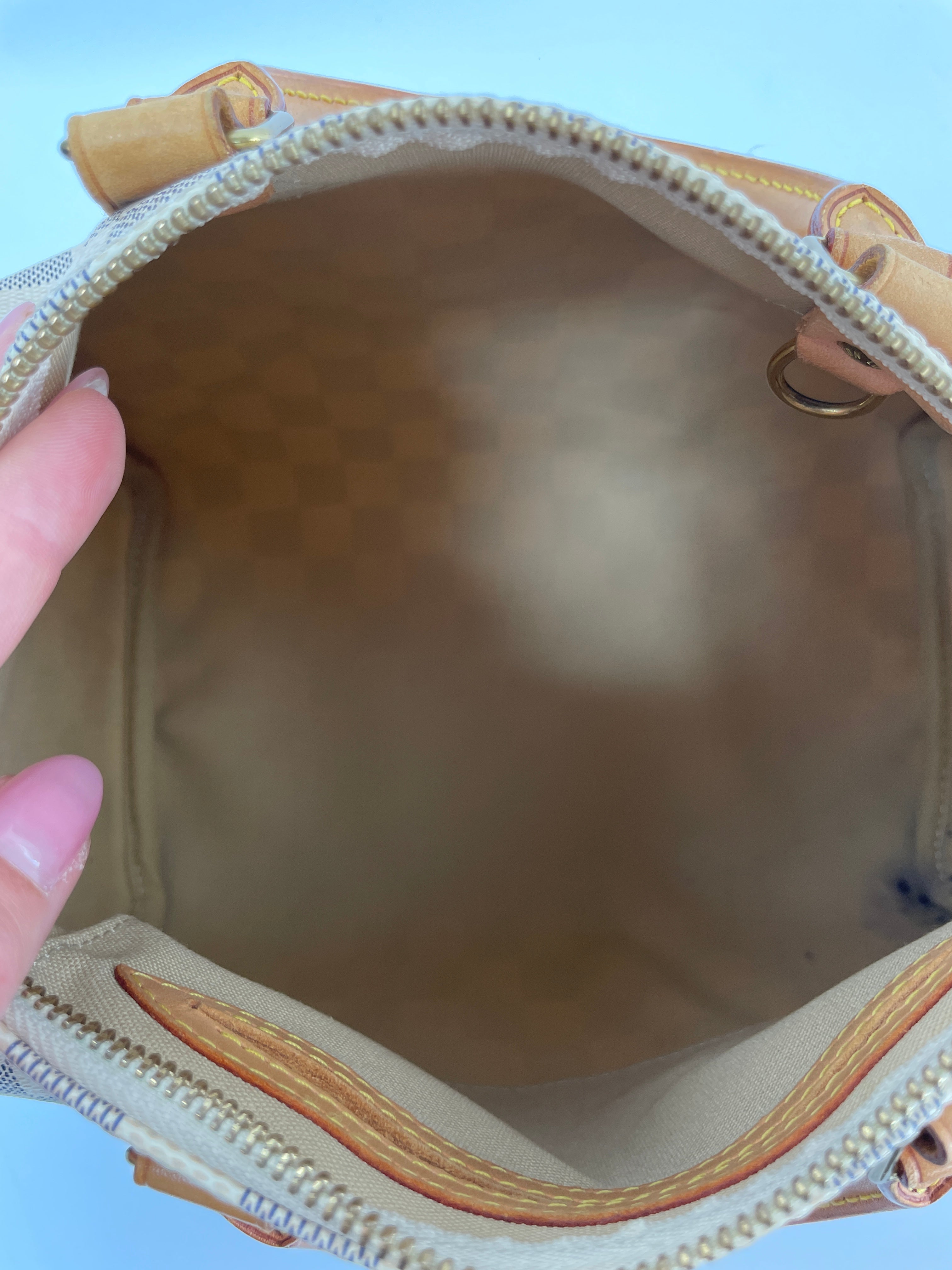 Louis Vuitton Speedy 25 Damier Azur Handbag Used (6111)