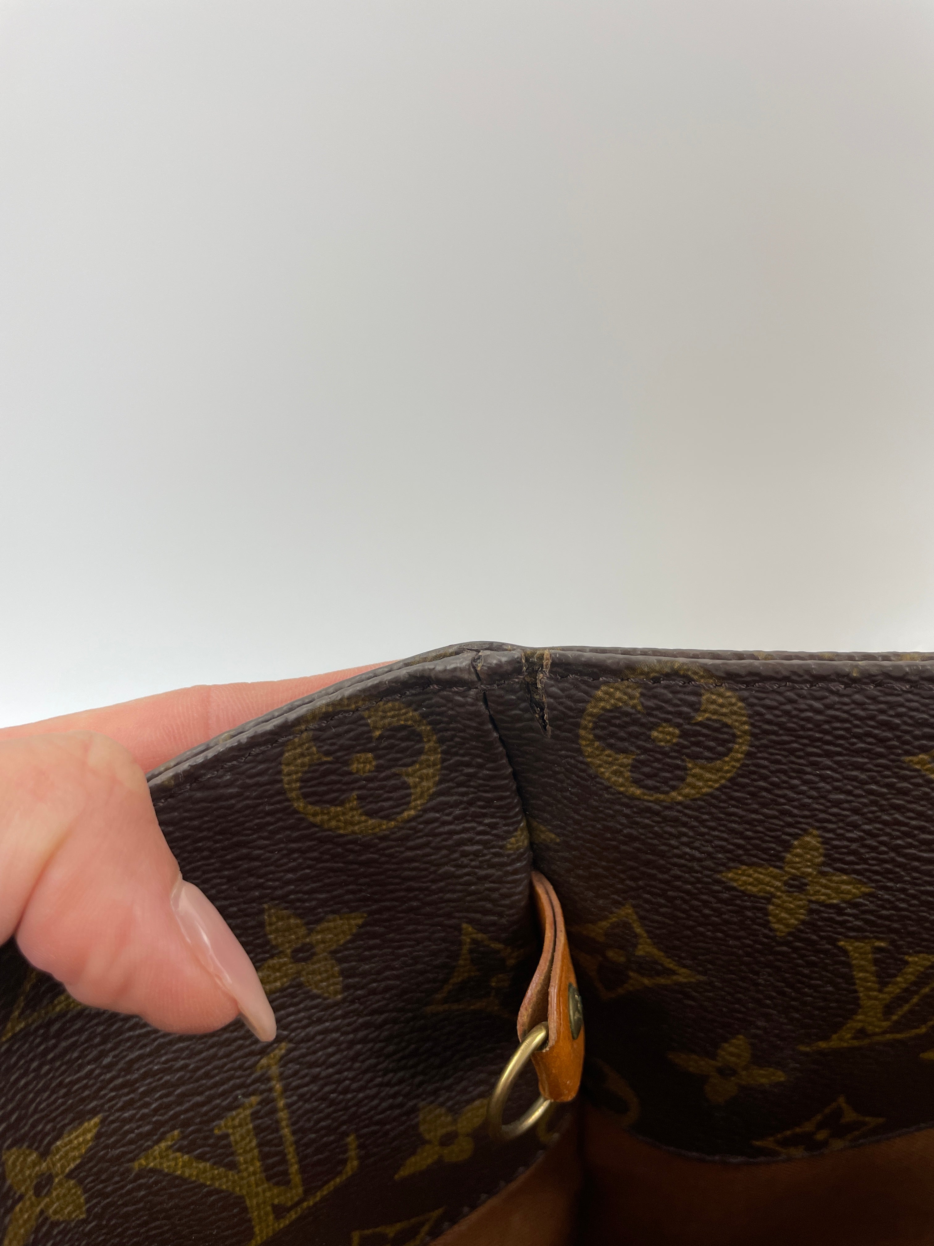 Louis Vuitton Sac Shopping Shoulder Tote Bag Used (6872)