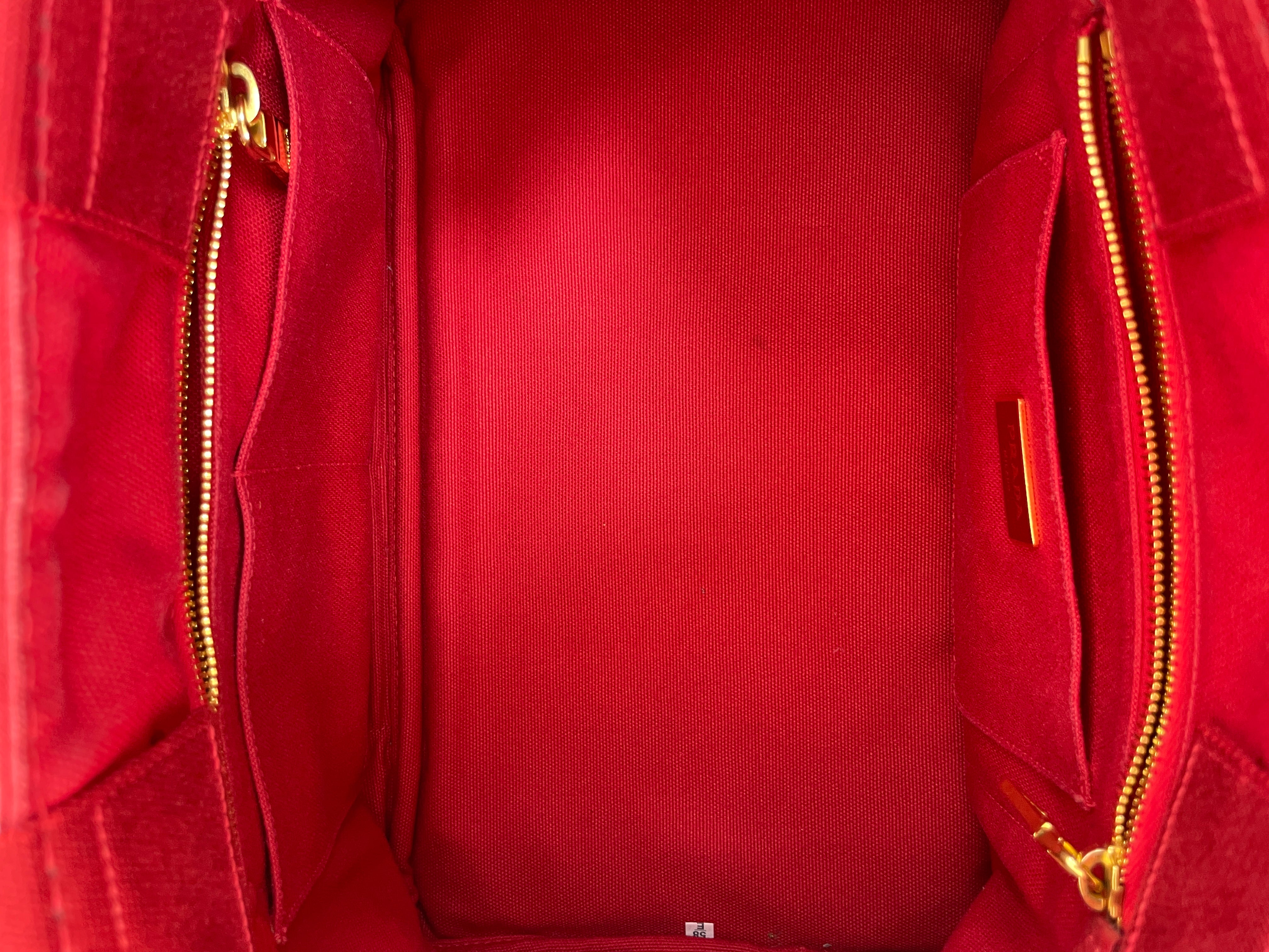 Prada Canapa Tote Bag Red Used