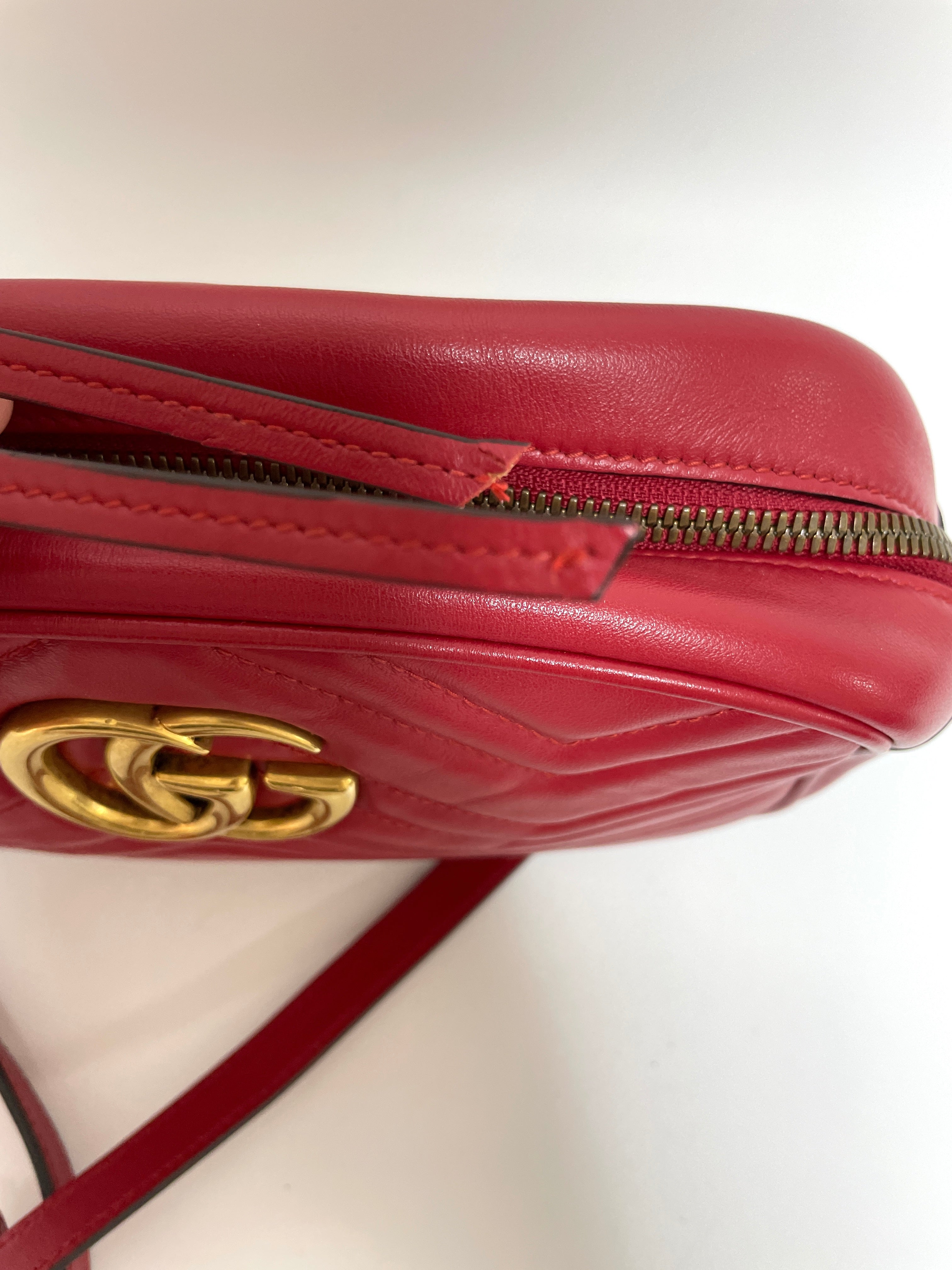 Gucci Marmont Crossbody Bag Red Used