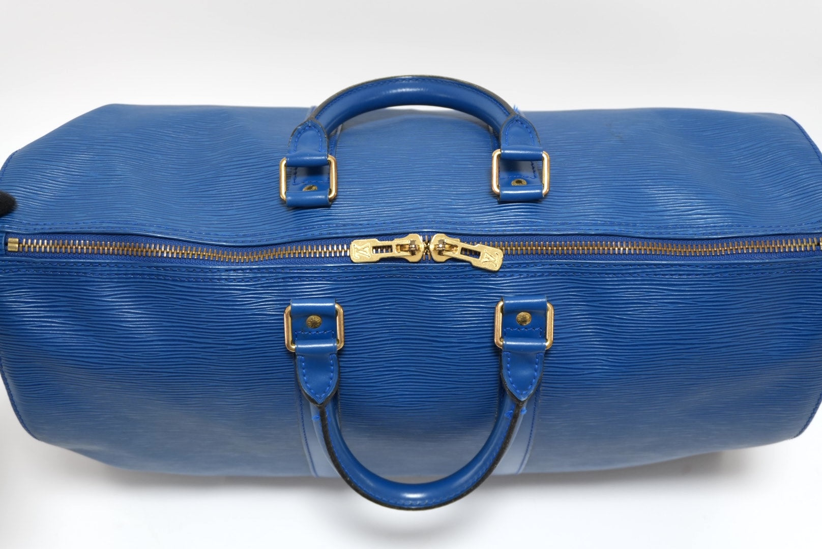 Borsa Boston Louis Vuitton Keepall 45 Epi blu usata