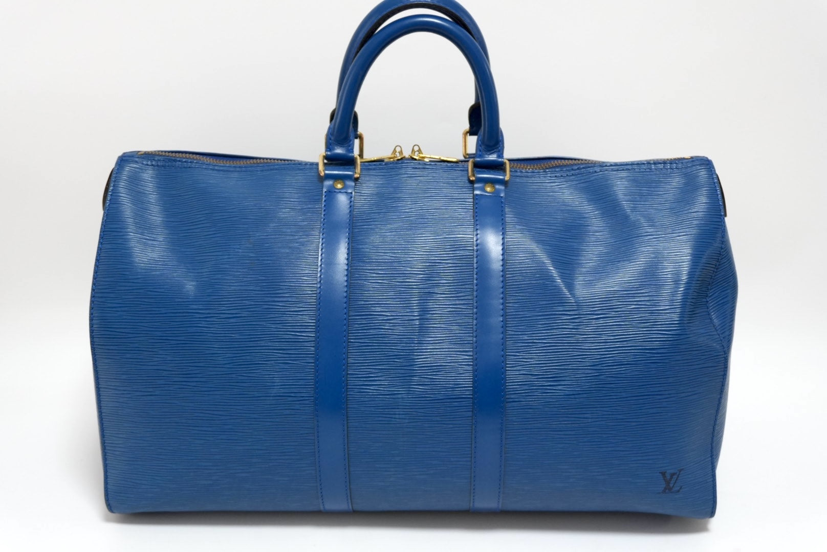 Louis Vuitton Keepall 45 Epi Blue Boston Bag Used