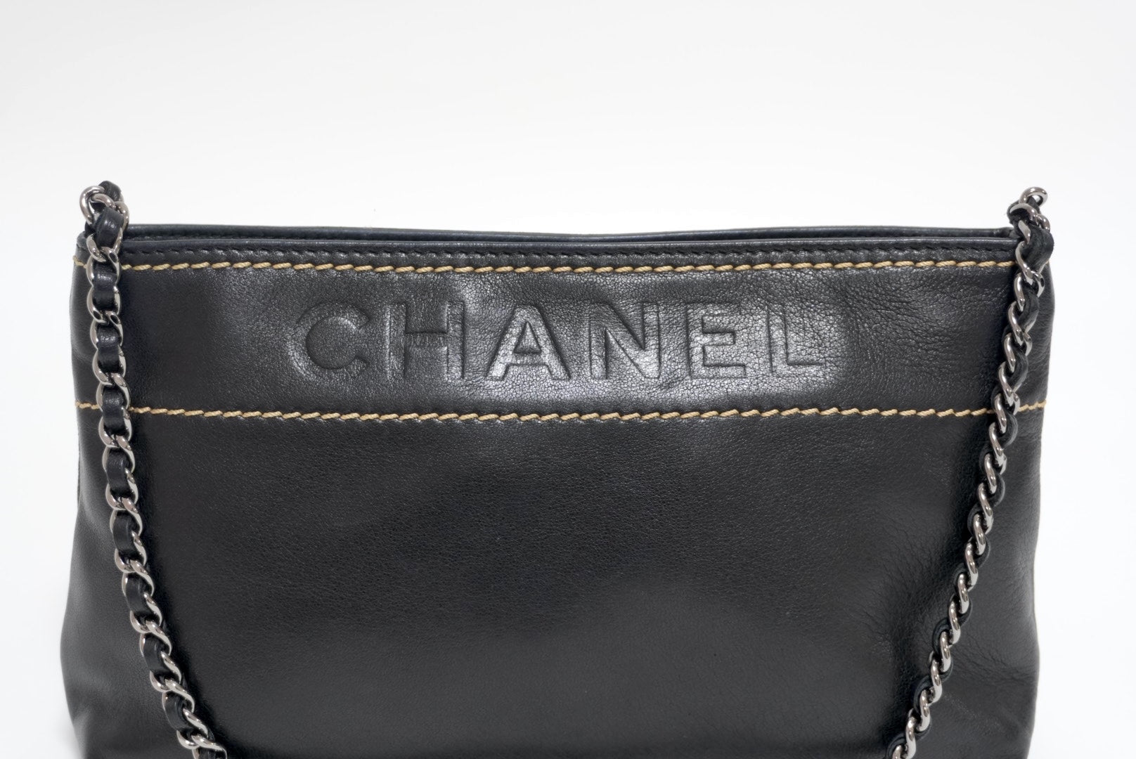 Chanel Lambskin Chain Pochette Handbag Used