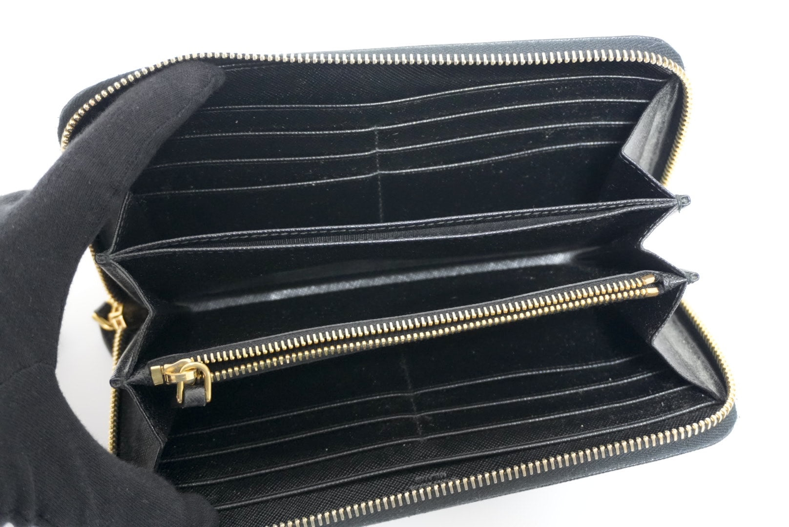 Prada Saffiano Long Zippy Wallet Used