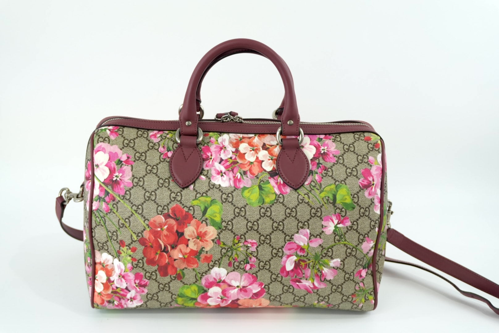 Gucci Supreme Blooms Boston Bag Used