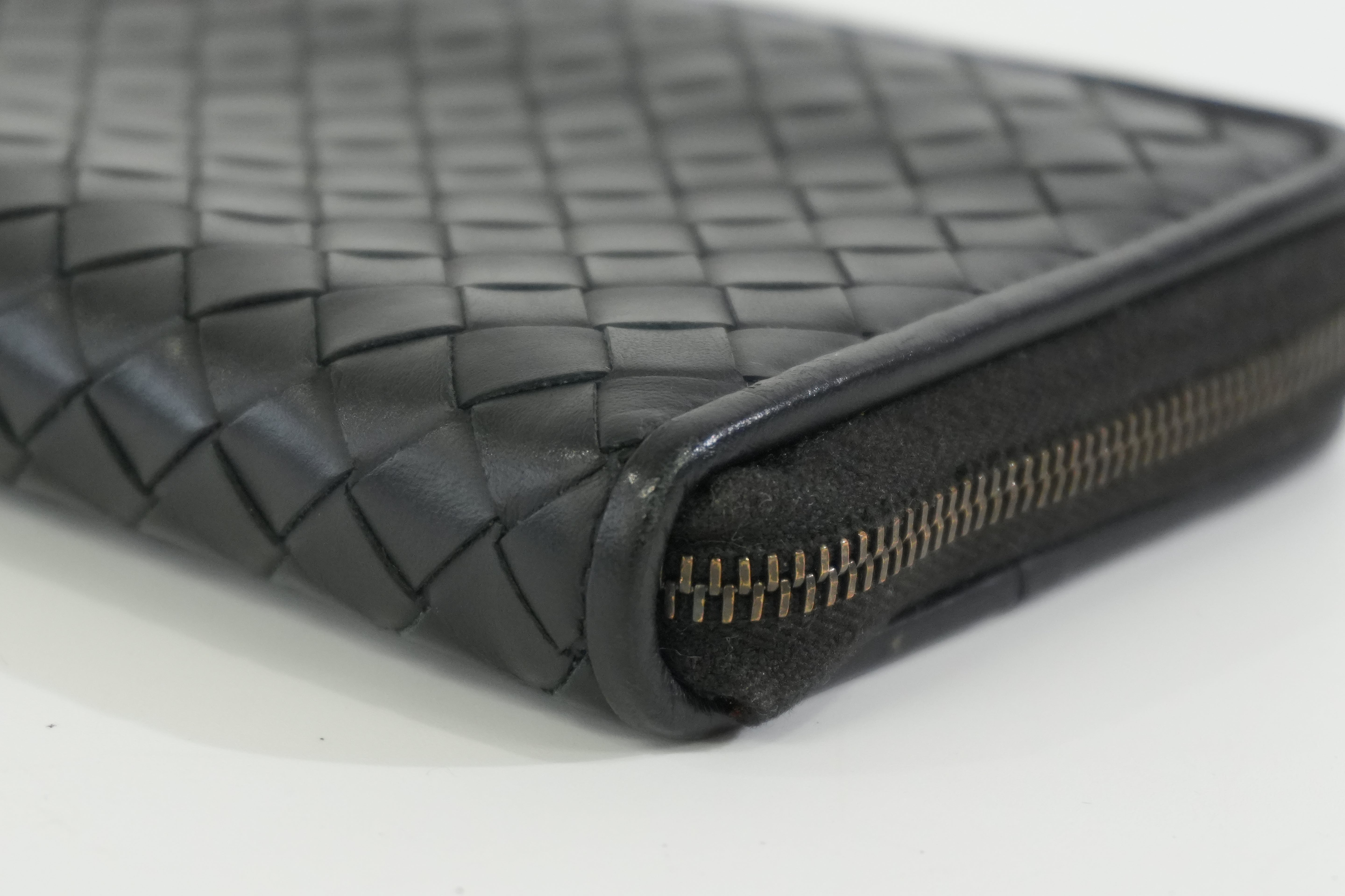 Pre-owned Bottega Zippy Long Wallet Black