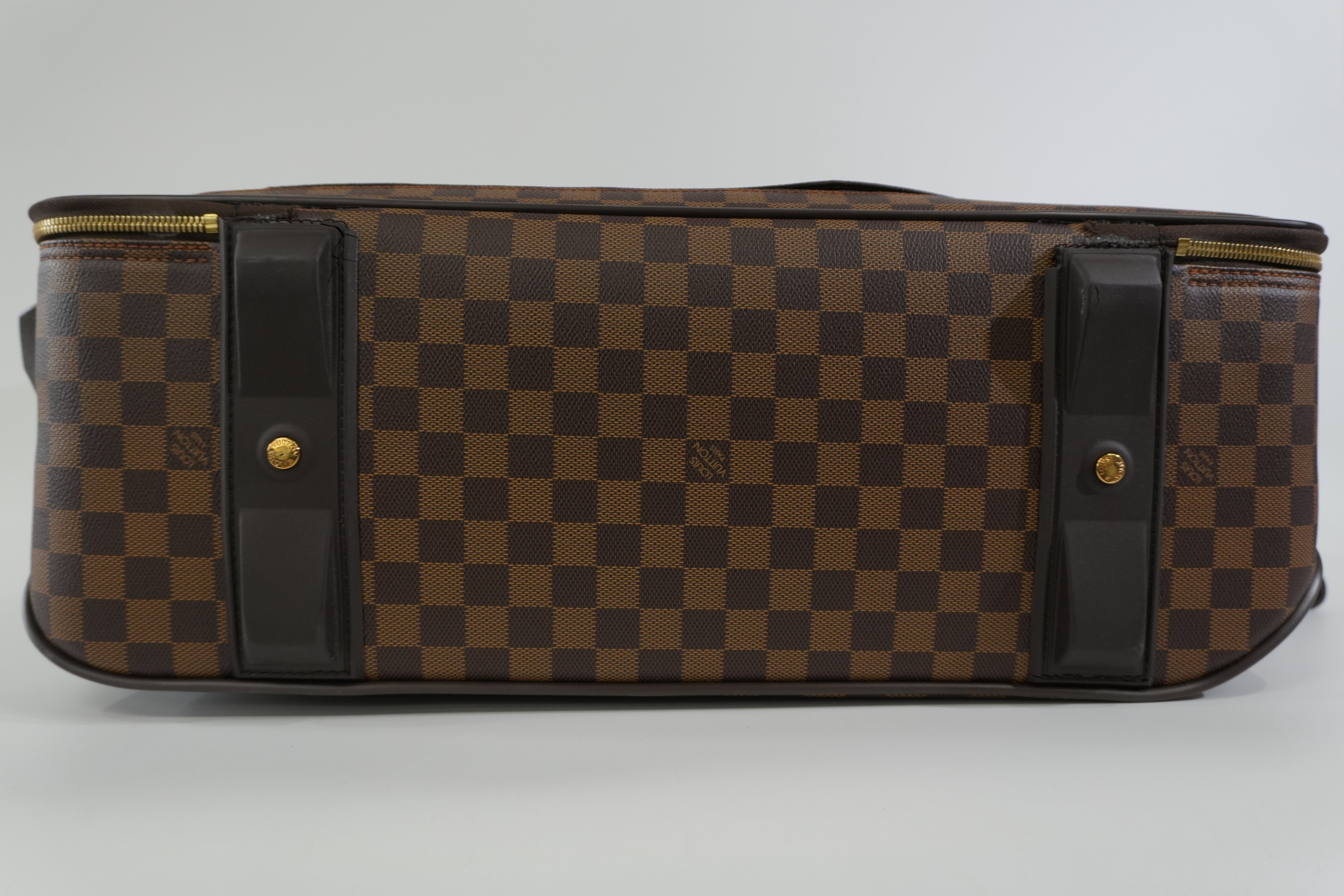 Pre-owned Louis Vuitton Damier Ebene Pegase 55 Rolling Luggage