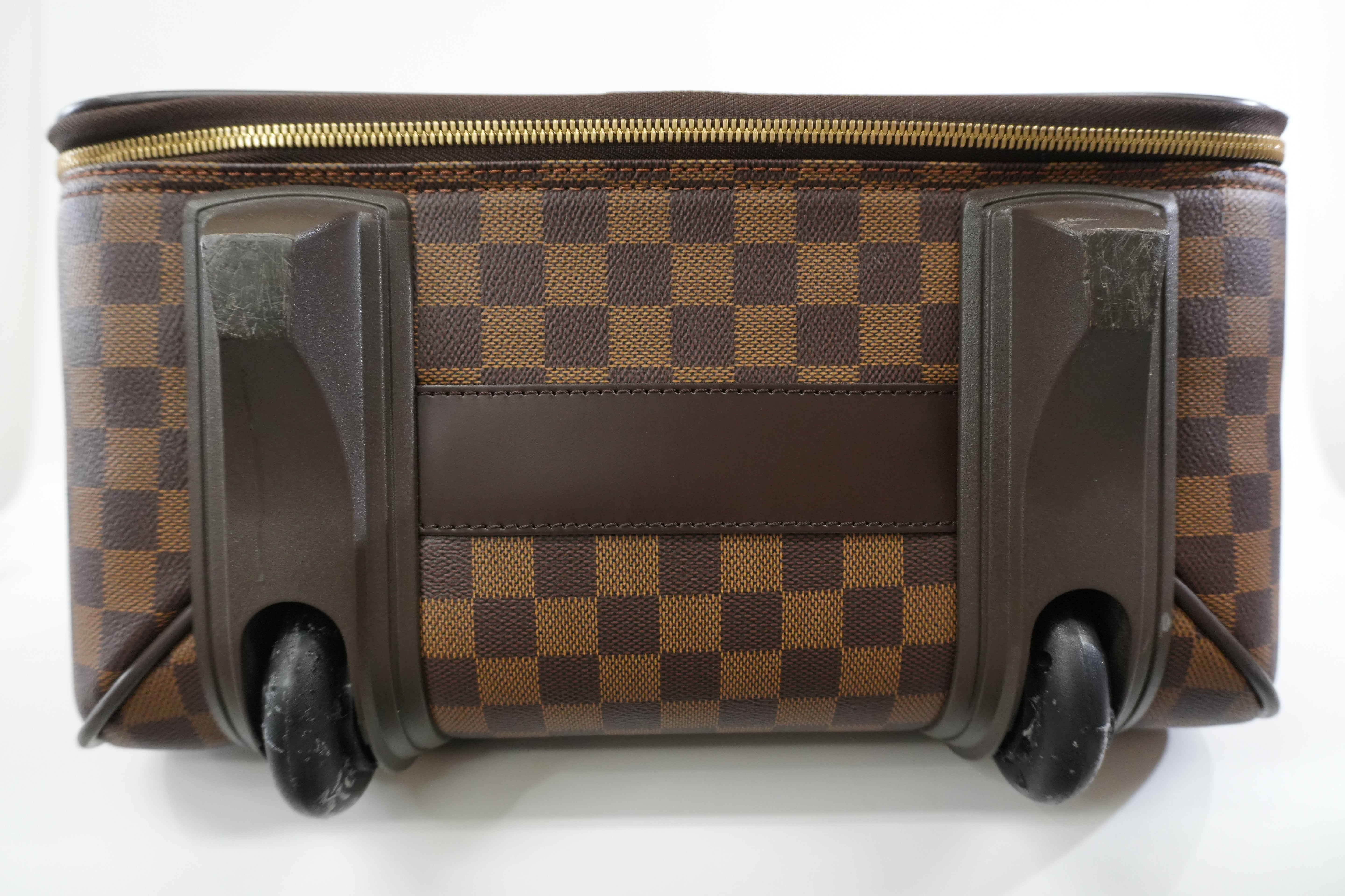 Pre-owned Louis Vuitton Damier Ebene Pegase 55 Rolling Luggage